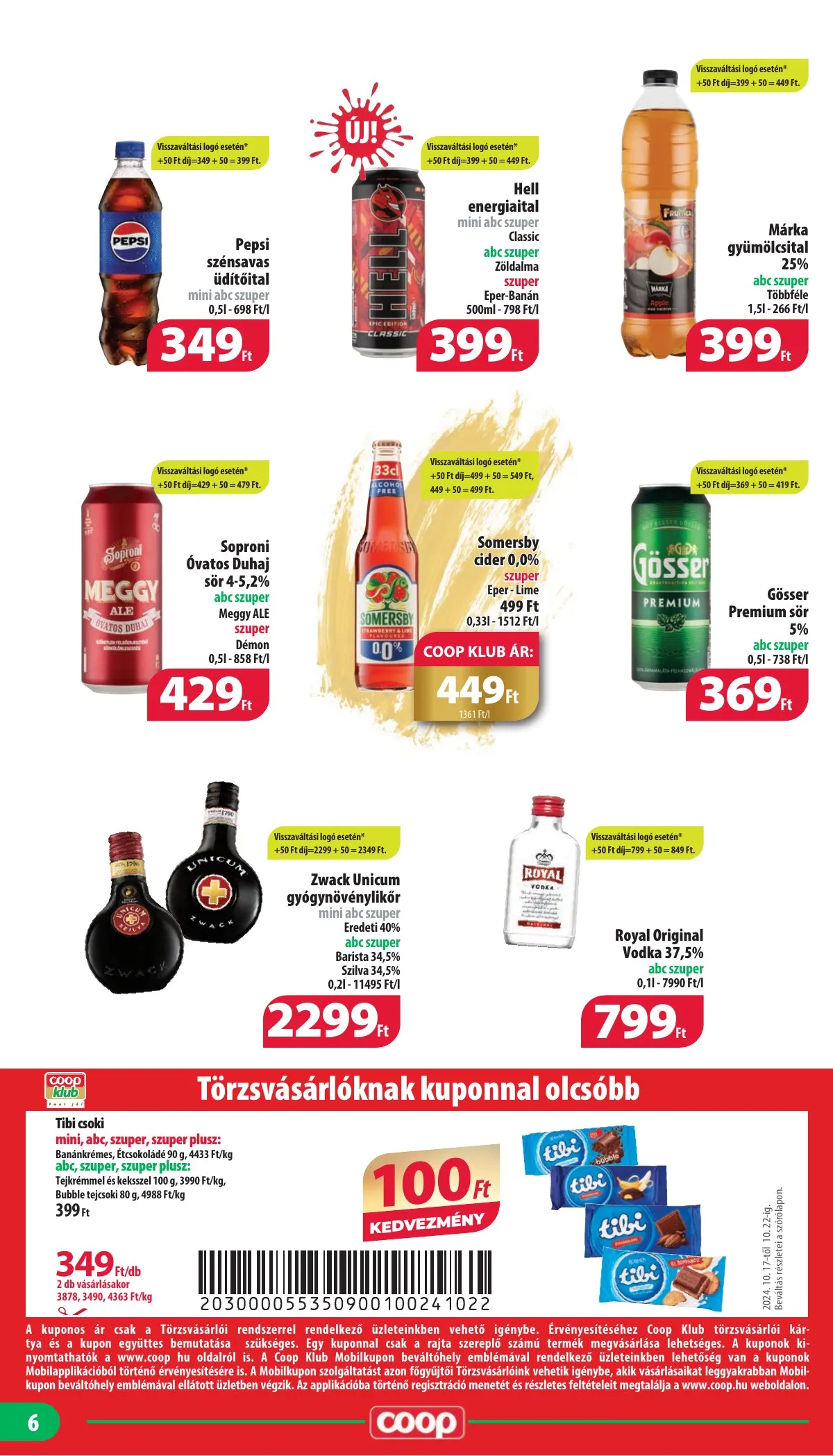 Coop akciós újság Nyírzem 10.17–10.22 – 6. oldal