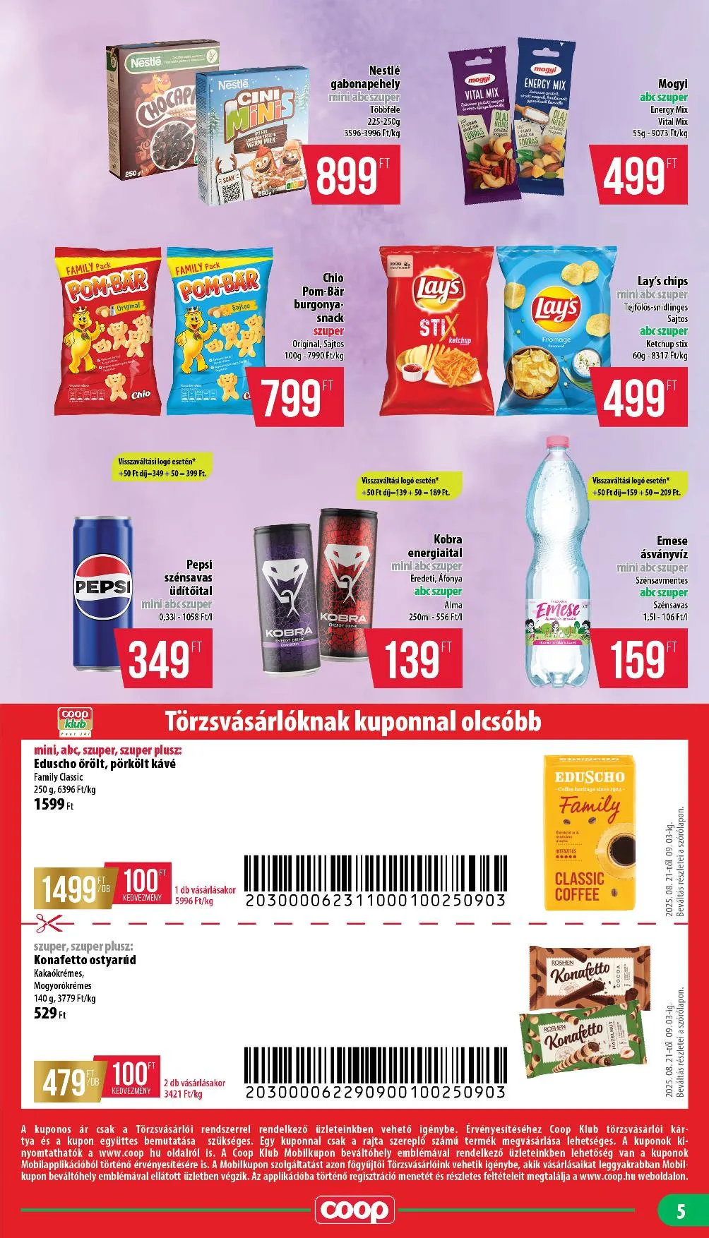 Coop akciós újság Nyírzem 08.21–09.03 – 5. oldal