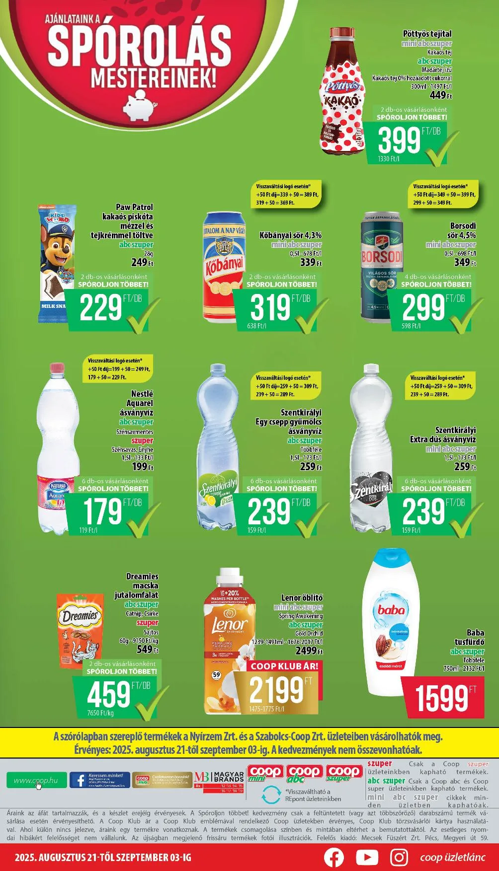 Coop akciós újság Nyírzem 08.21–09.03 – 8. oldal