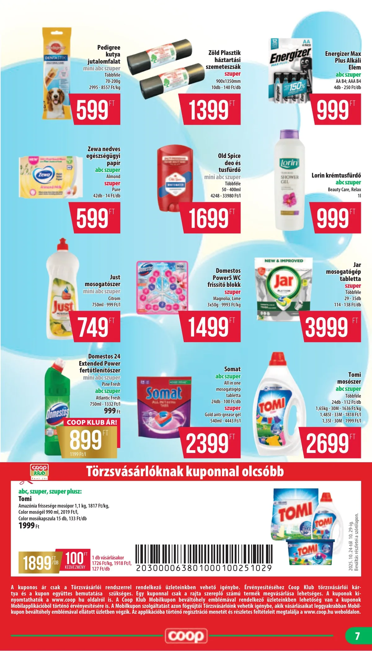 Coop akciós újság Nyírzem 10.24–10.29 – 7. oldal