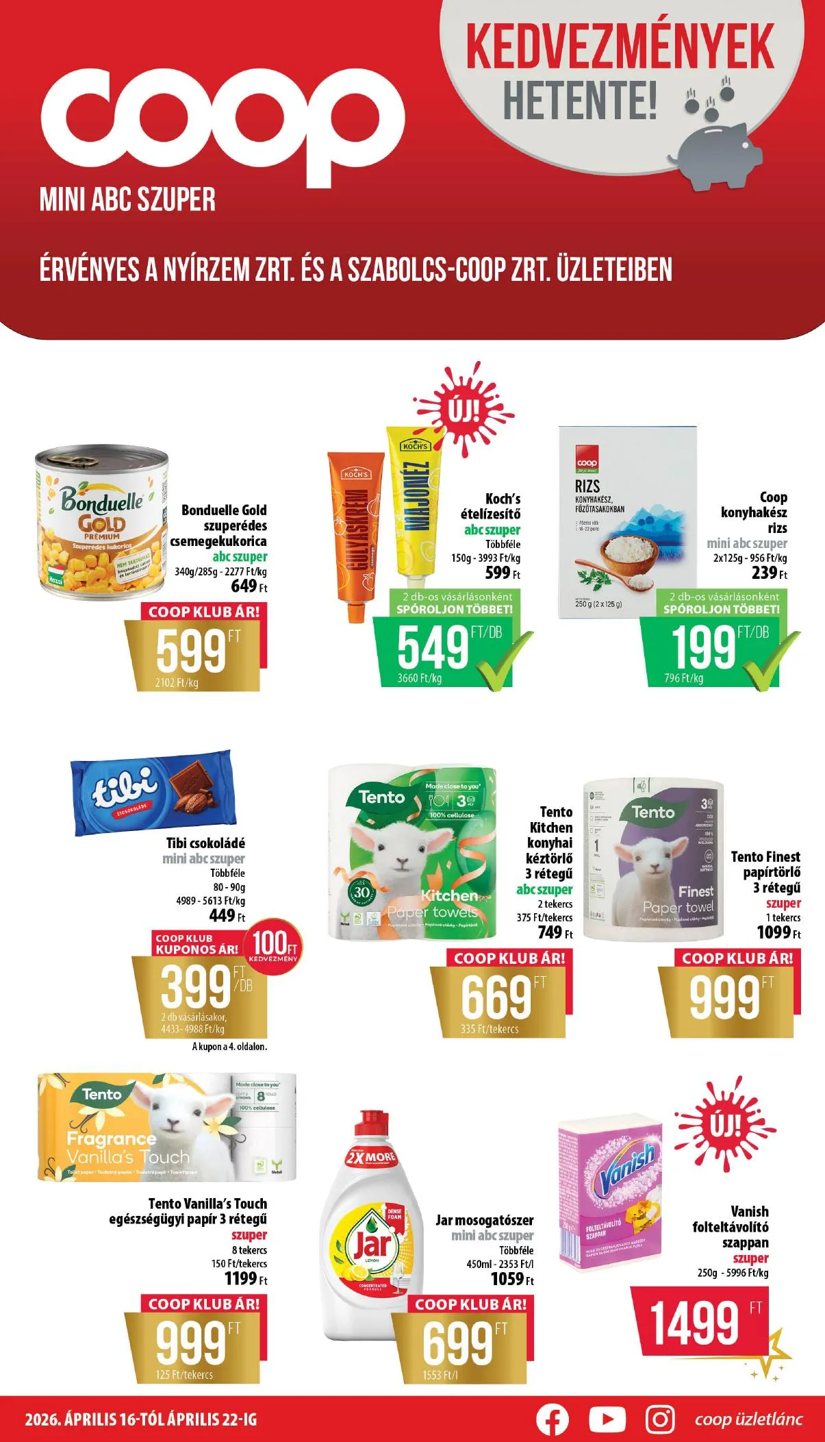 Coop akciós újság Nyírzem 04.16–04.22