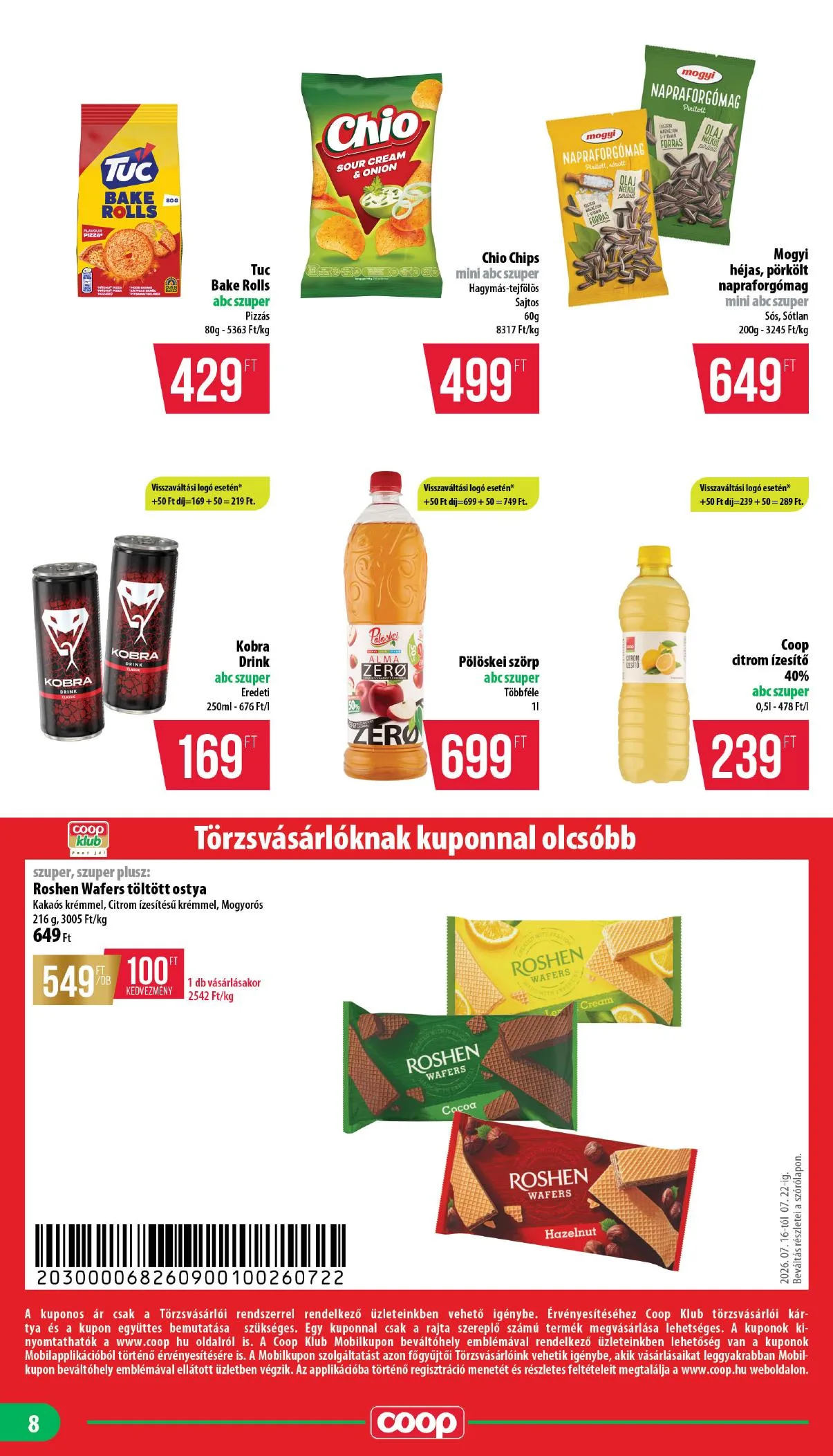 Coop akciós újság Nyírzem 07.16–07.22 – 8. oldal
