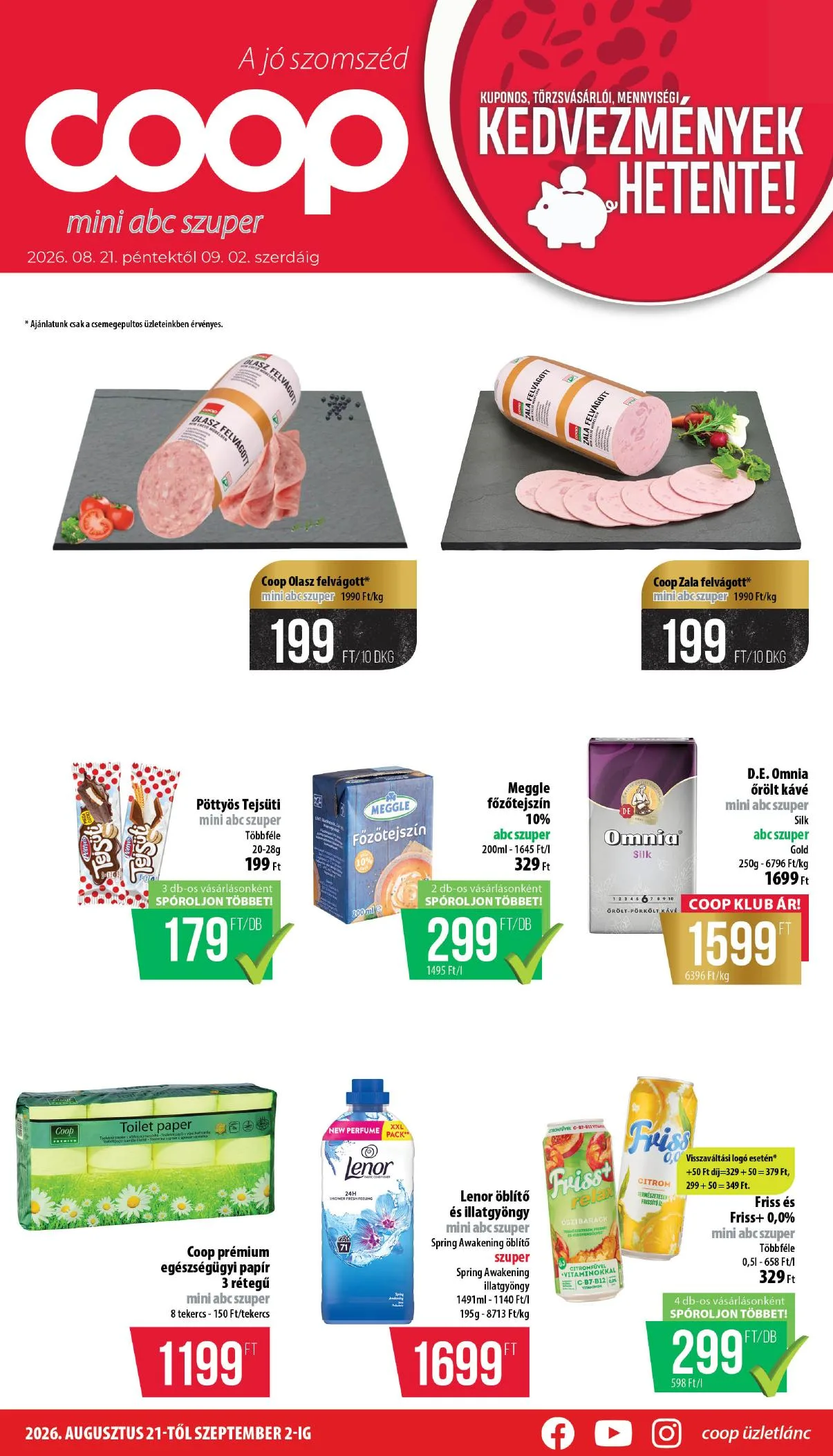 Coop akciós újság Nyírzem 08.21–09.02