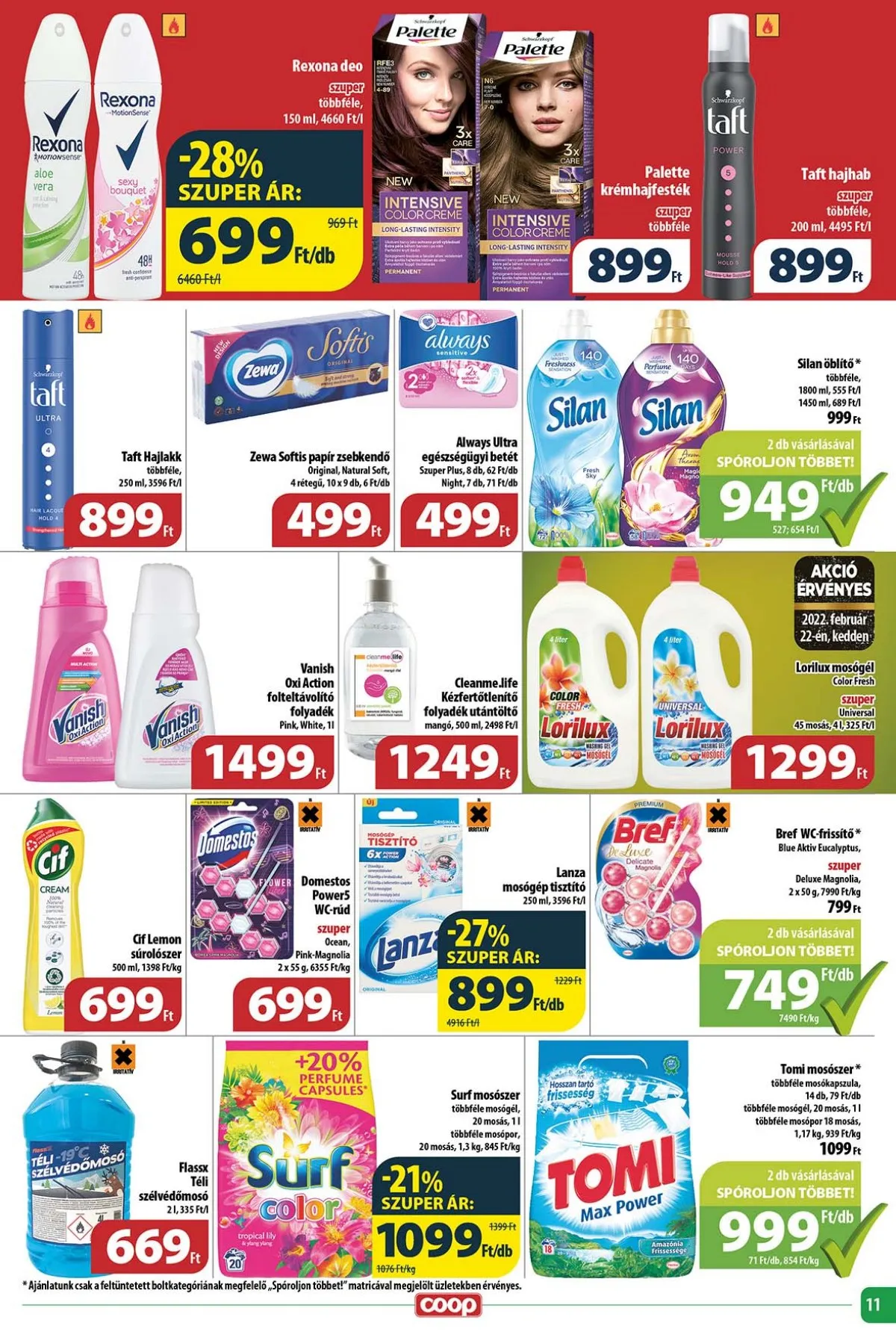 Coop akciós újság Tisza 02.16–02.22 – 11. oldal
