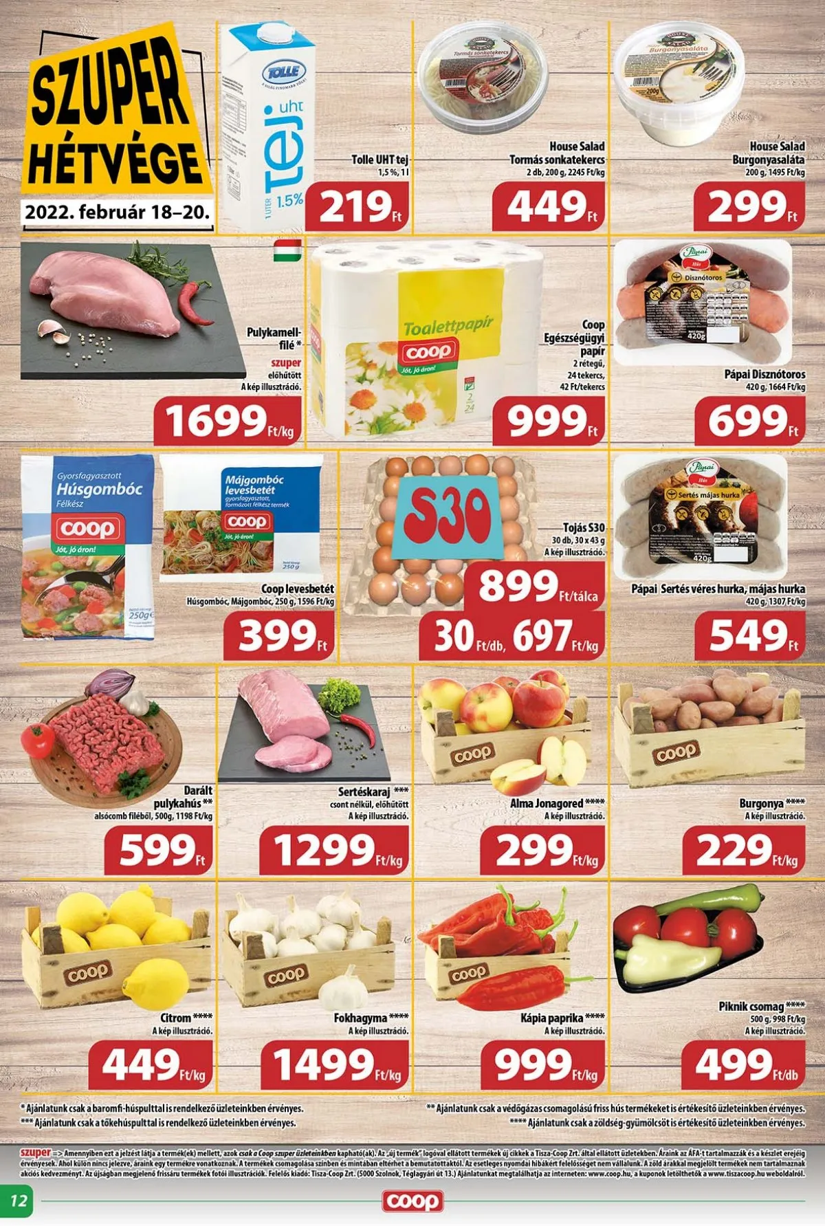 Coop akciós újság Tisza 02.16–02.22 – 12. oldal