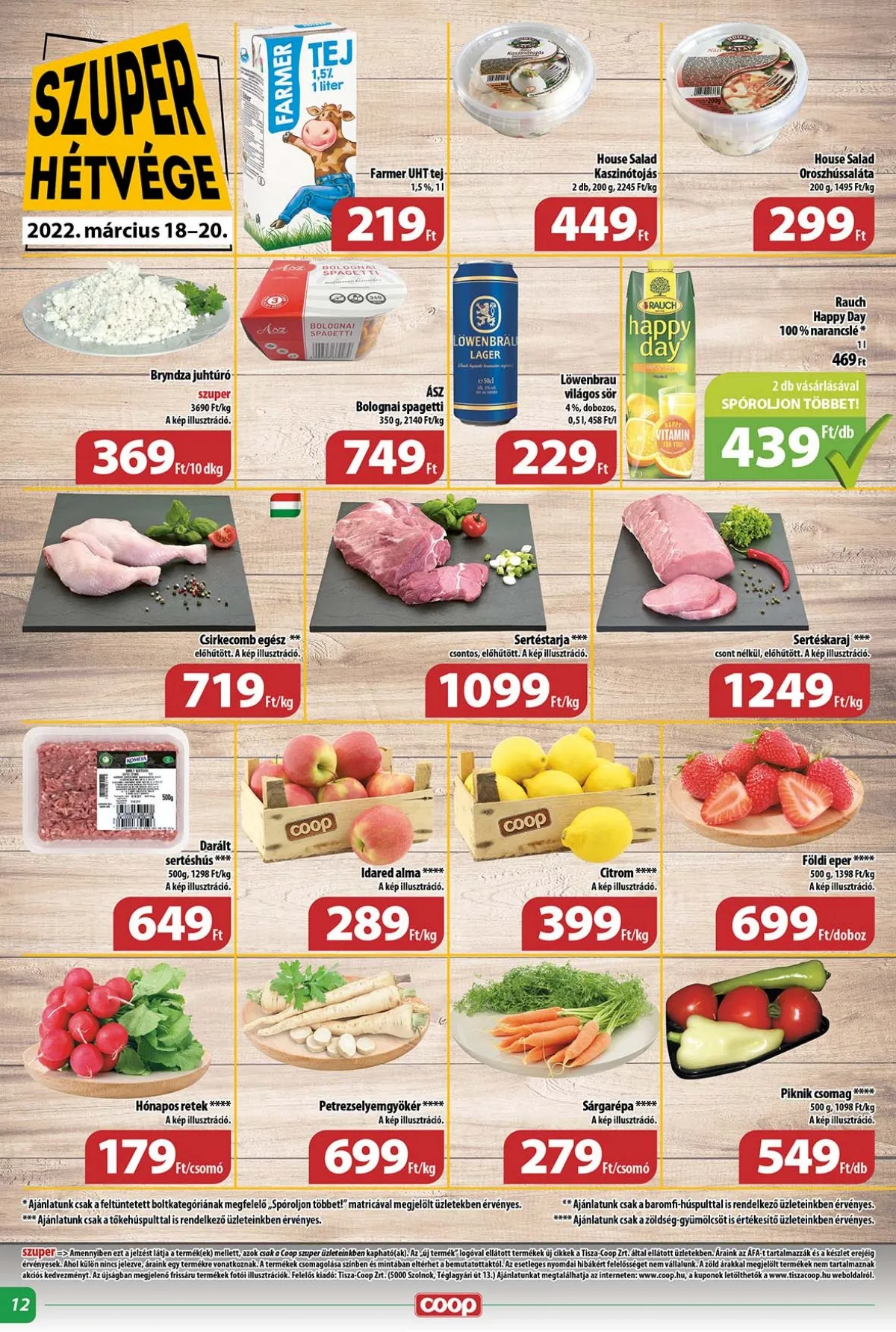 Coop akciós újság Tisza 03.16–03.22 – 12. oldal