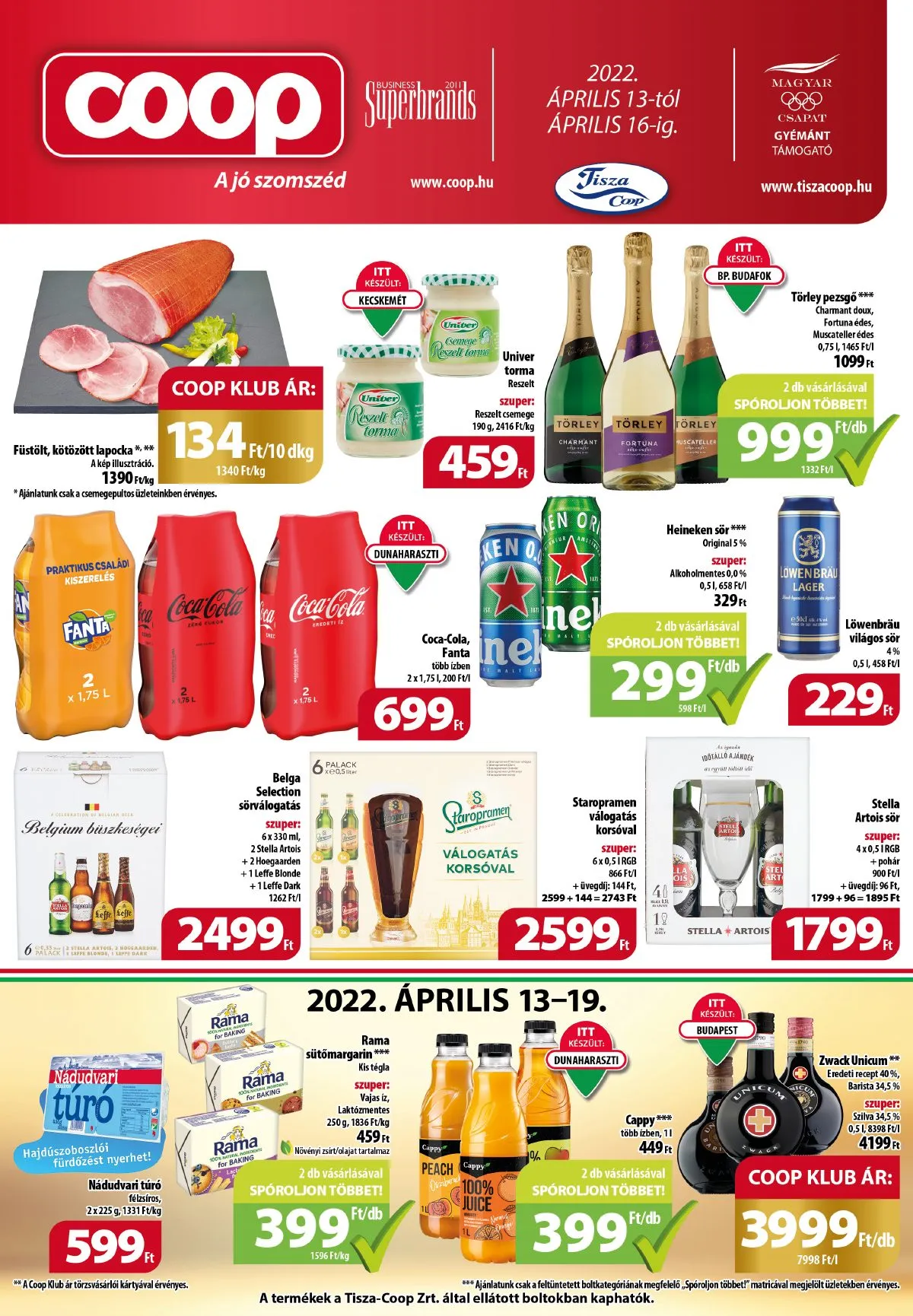 Coop akciós újság Tisza 04.13–04.16