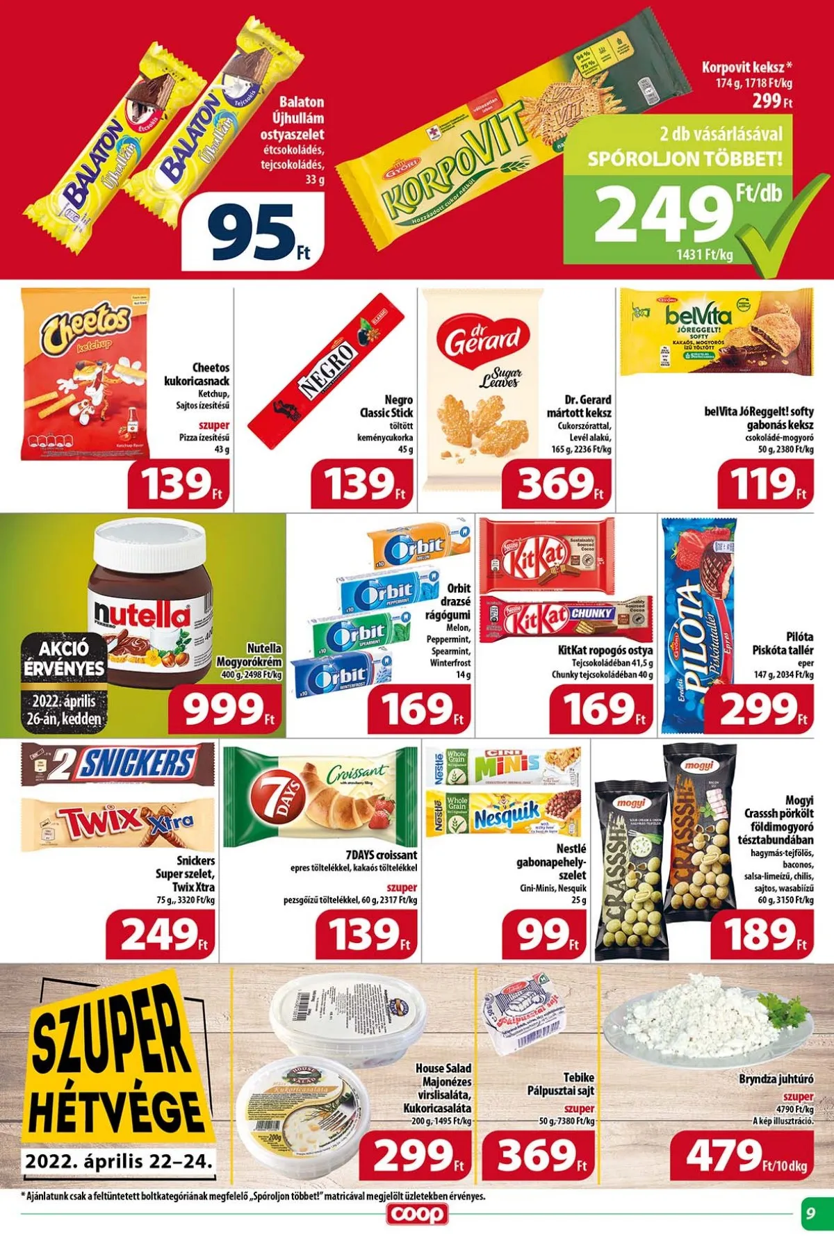 Coop akciós újság Tisza 04.20–04.26 – 9. oldal