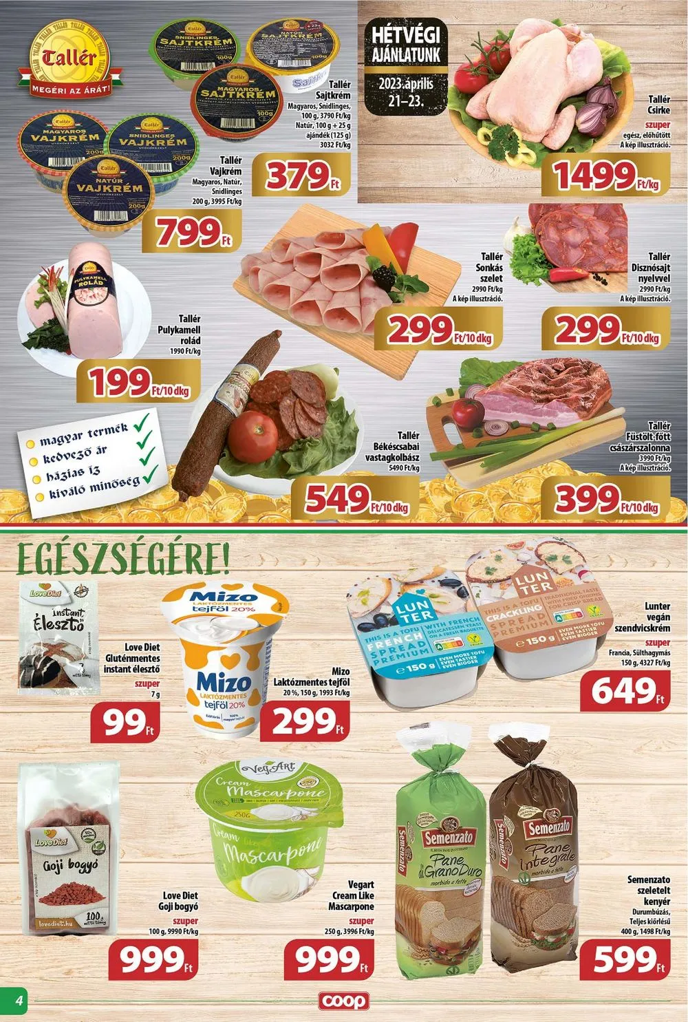 Coop akciós újság Tisza 04.19–04.25 – 4. oldal