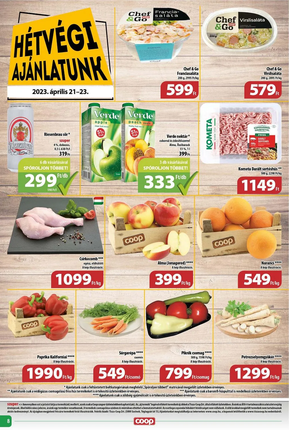 Coop akciós újság Tisza 04.19–04.25 – 8. oldal