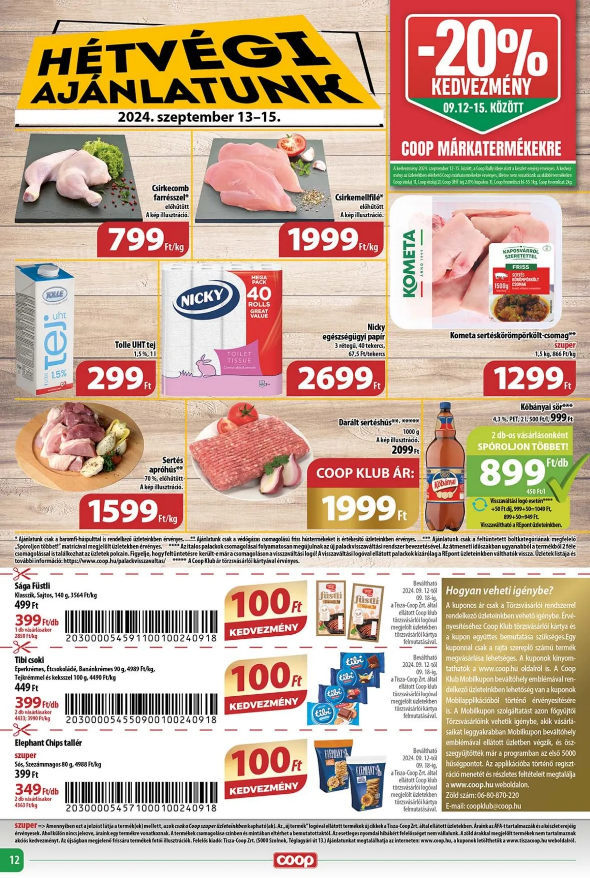 Coop akciós újság Tisza 09.12–09.18 – 12. oldal