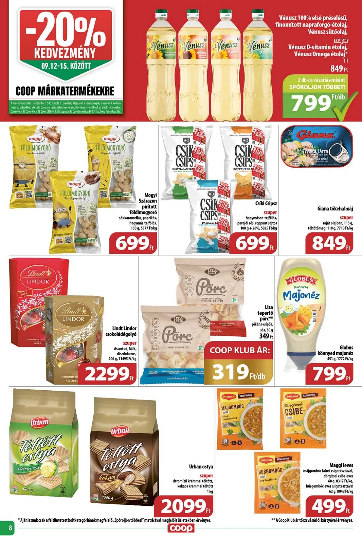 Coop akciós újság Tisza 09.12–09.18 – 8. oldal