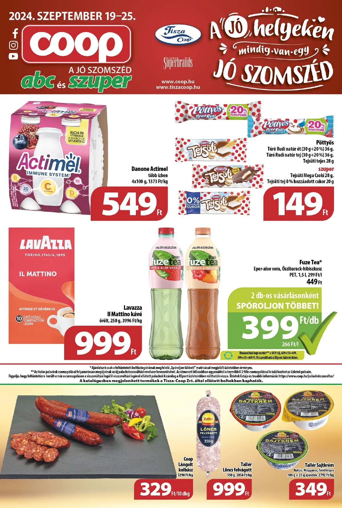 Coop akciós újság Tisza 09.19–09.25