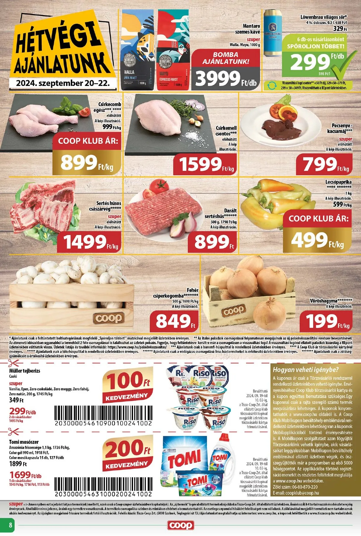 Coop akciós újság Tisza 09.19–09.25 – 8. oldal