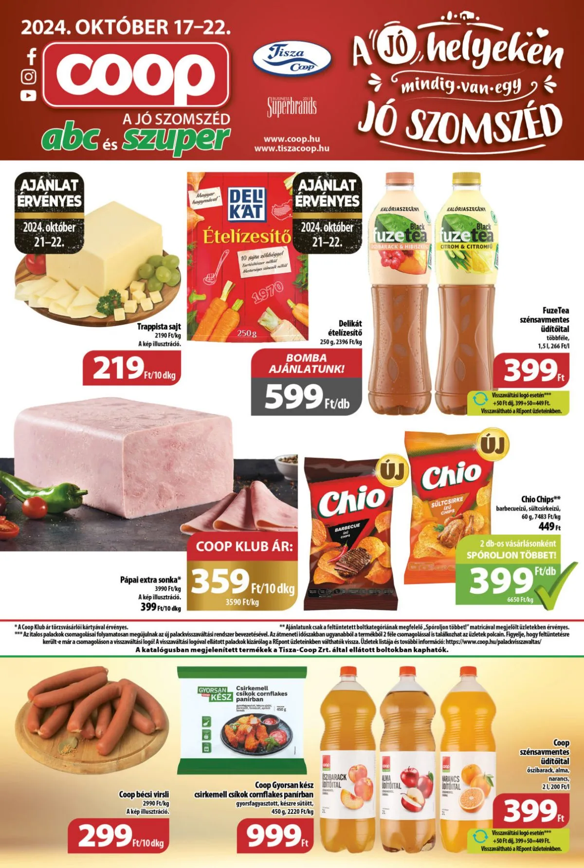 Coop akciós újság Tisza 10.17–10.22