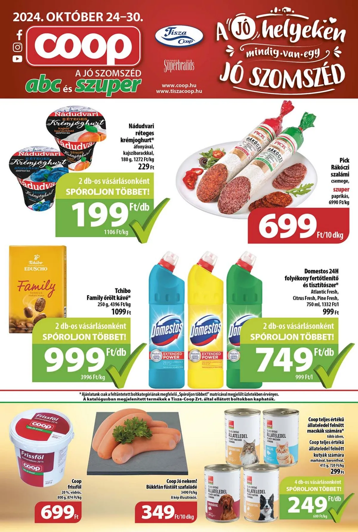 Coop akciós újság Tisza 10.24–10.30