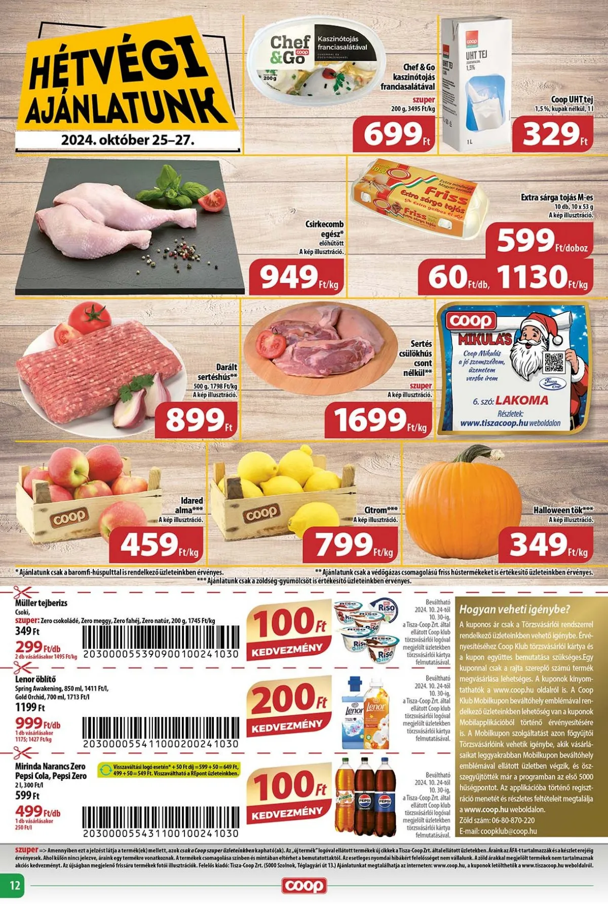 Coop akciós újság Tisza 10.24–10.30 – 12. oldal