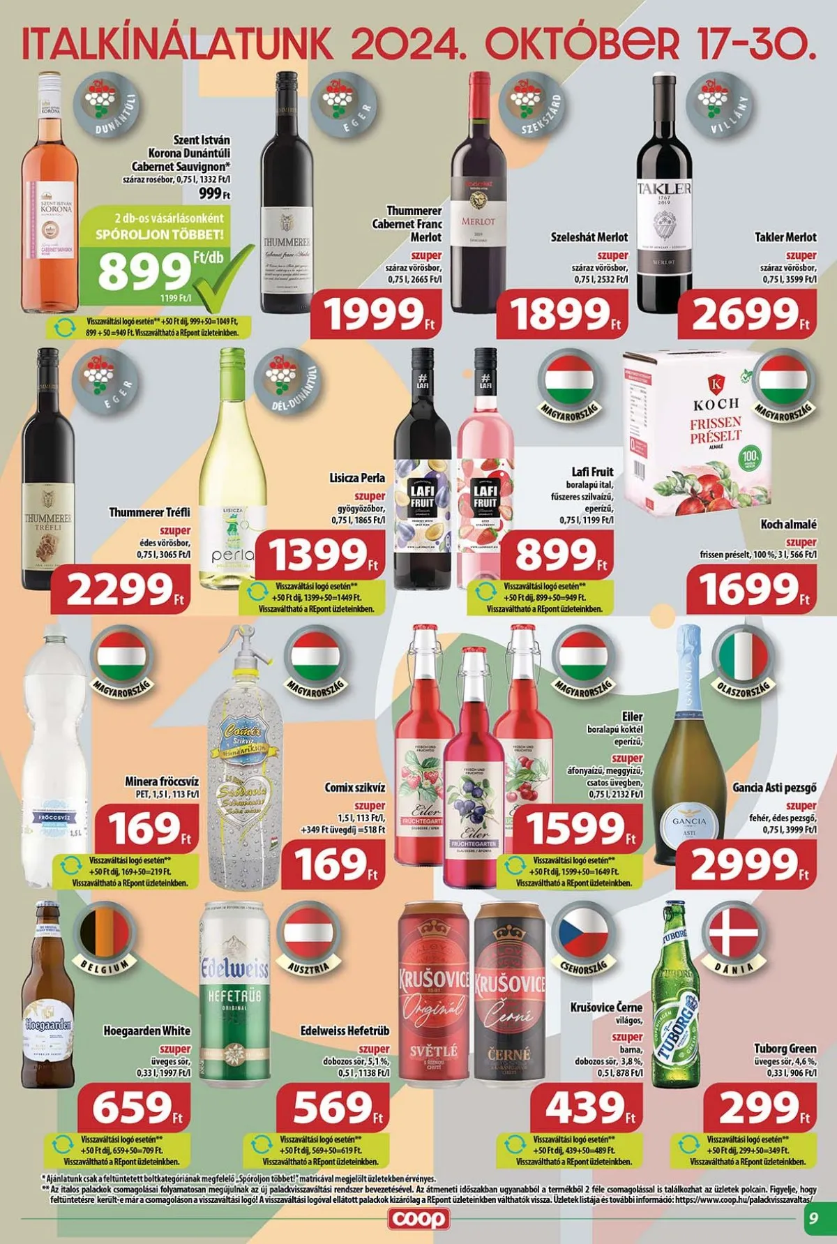 Coop akciós újság Tisza 10.24–10.30 – 9. oldal