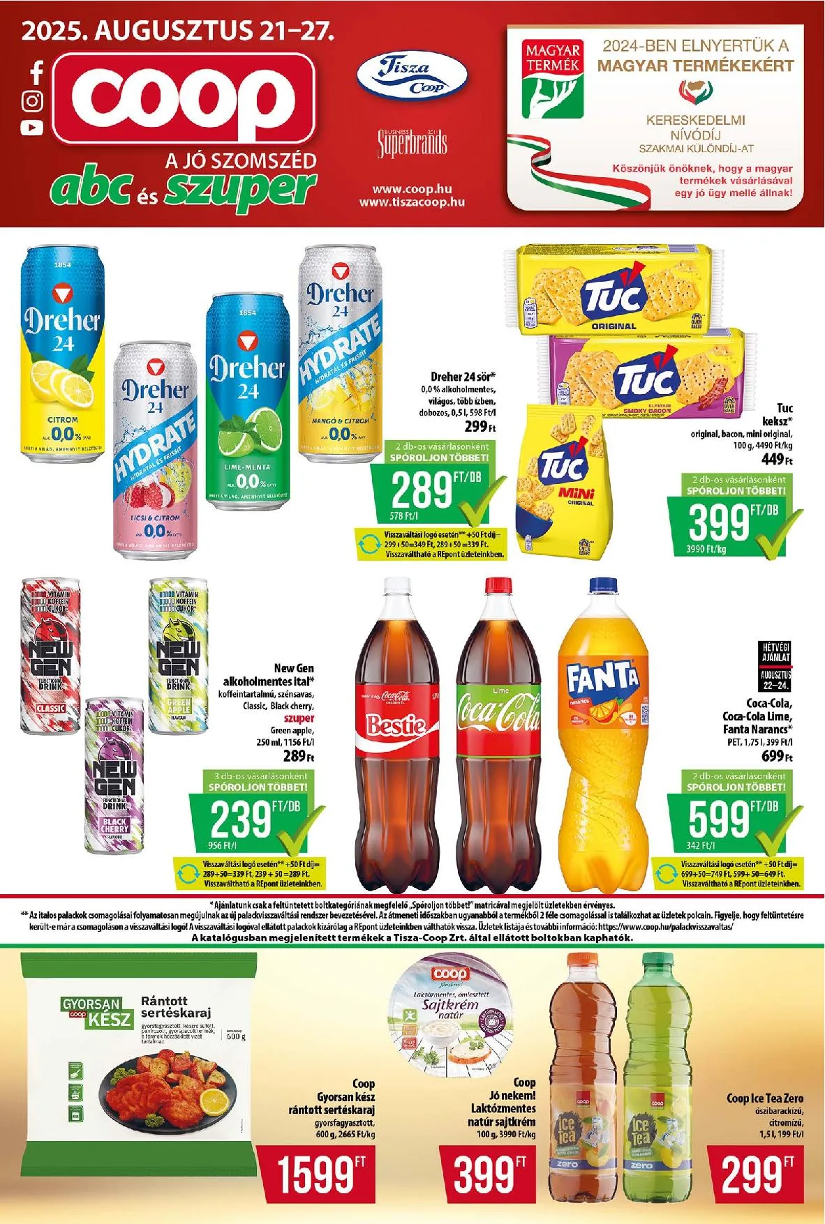 Coop akciós újság Tisza 08.21–08.27