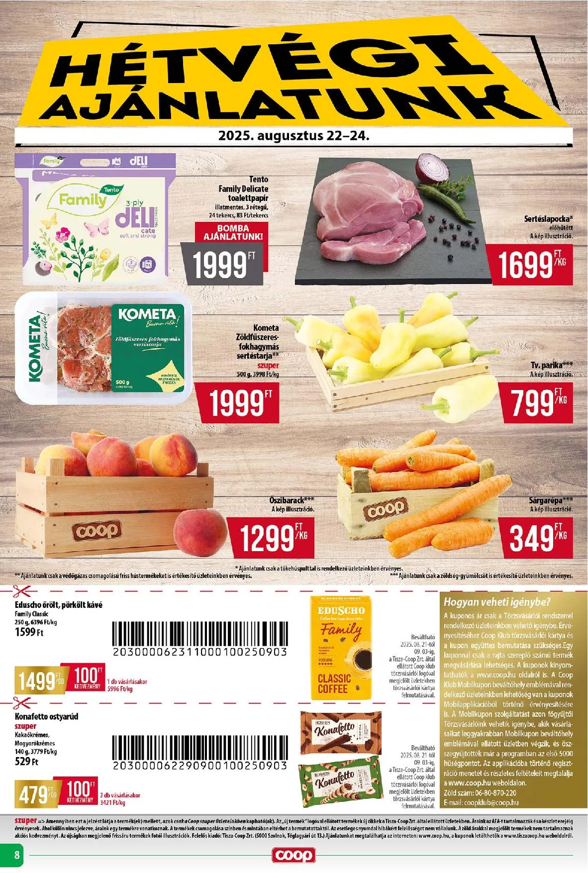 Coop akciós újság Tisza 08.21–08.27 – 8. oldal