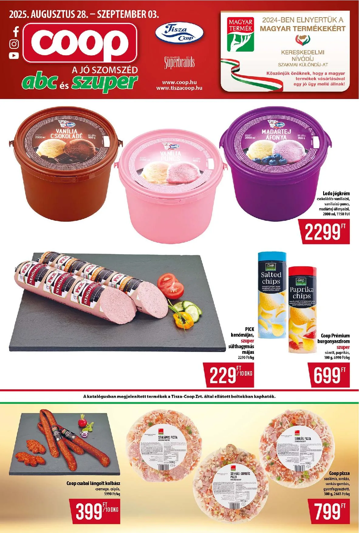 Coop akciós újság Tisza 08.28–09.03
