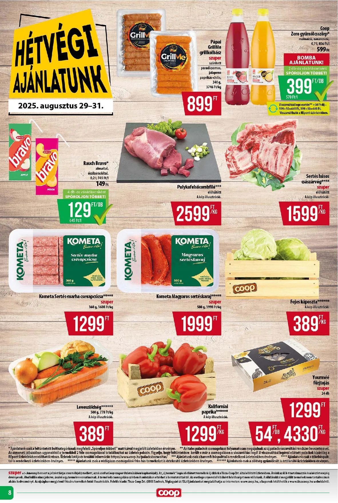 Coop akciós újság Tisza 08.28–09.03 – 8. oldal