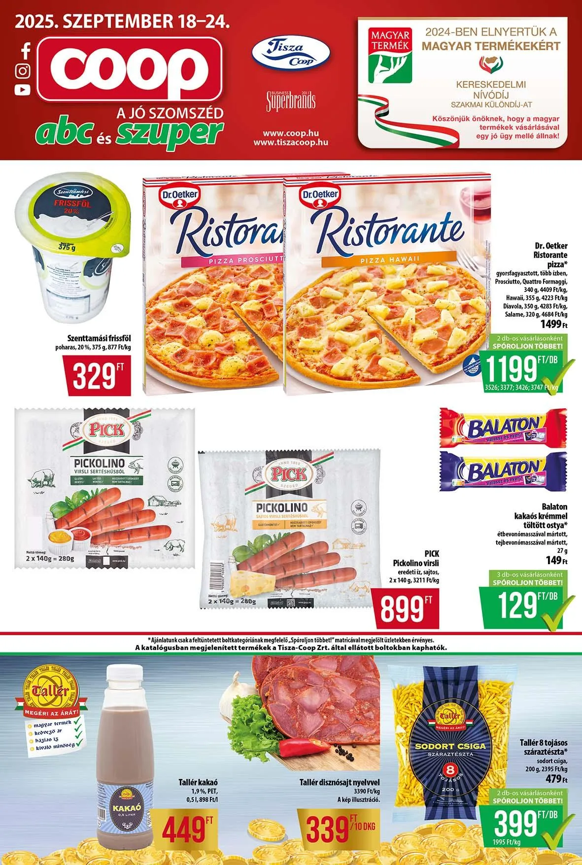 Coop akciós újság Tisza 09.18–09.24