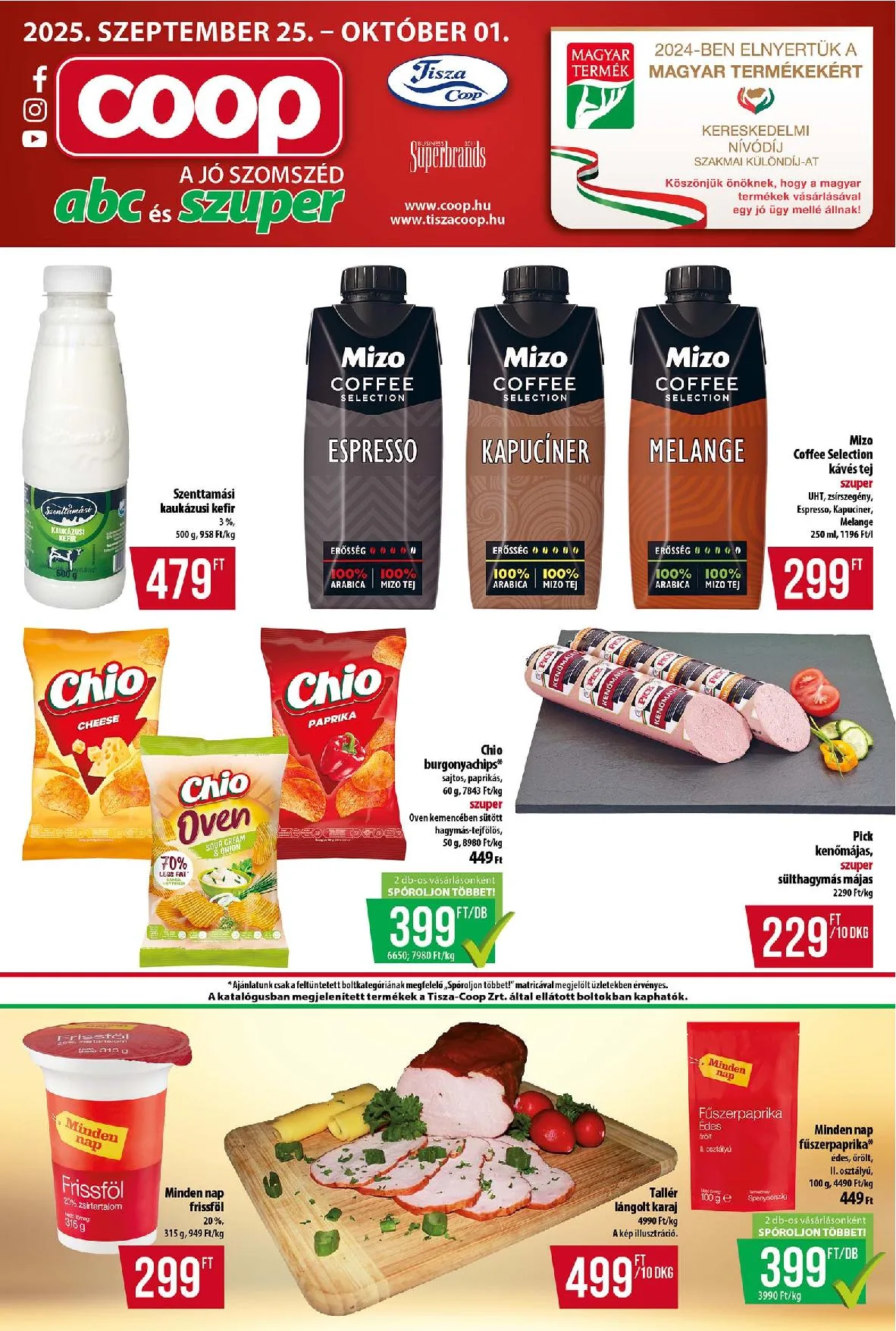 Coop akciós újság Tisza 09.25–10.01