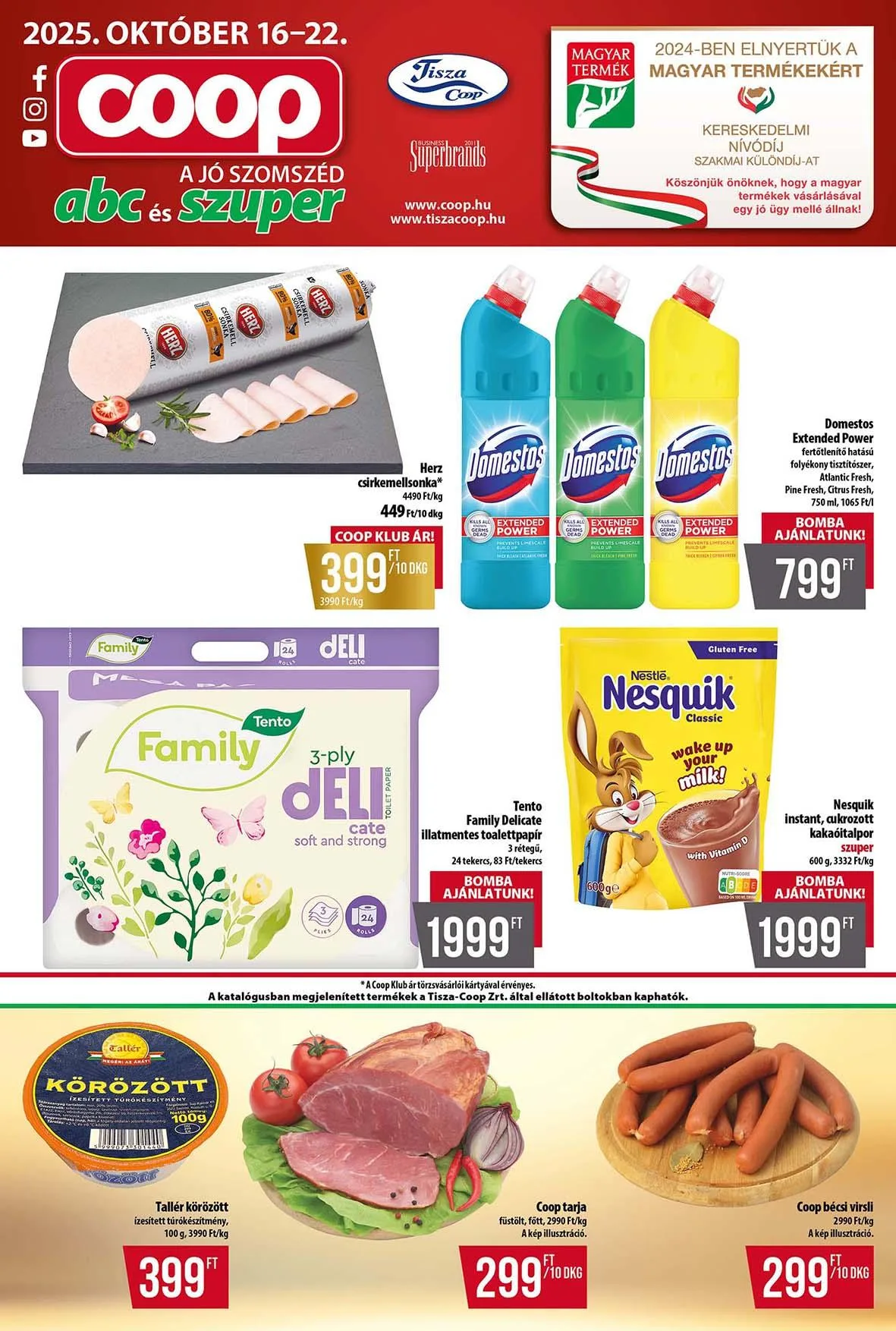 Coop akciós újság Tisza 10.16–10.22