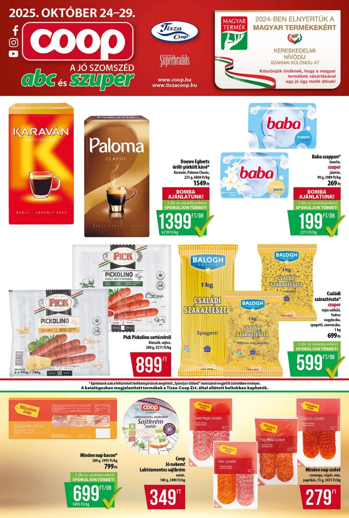 Coop akciós újság Tisza 10.24–10.29