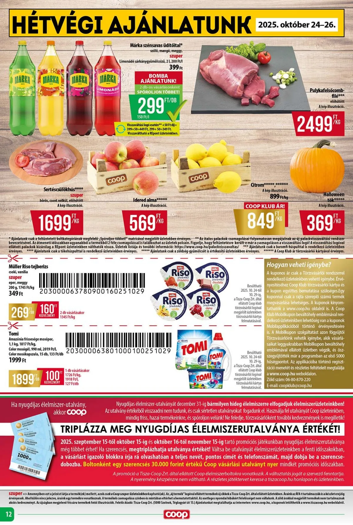 Coop akciós újság Tisza 10.24–10.29 – 12. oldal