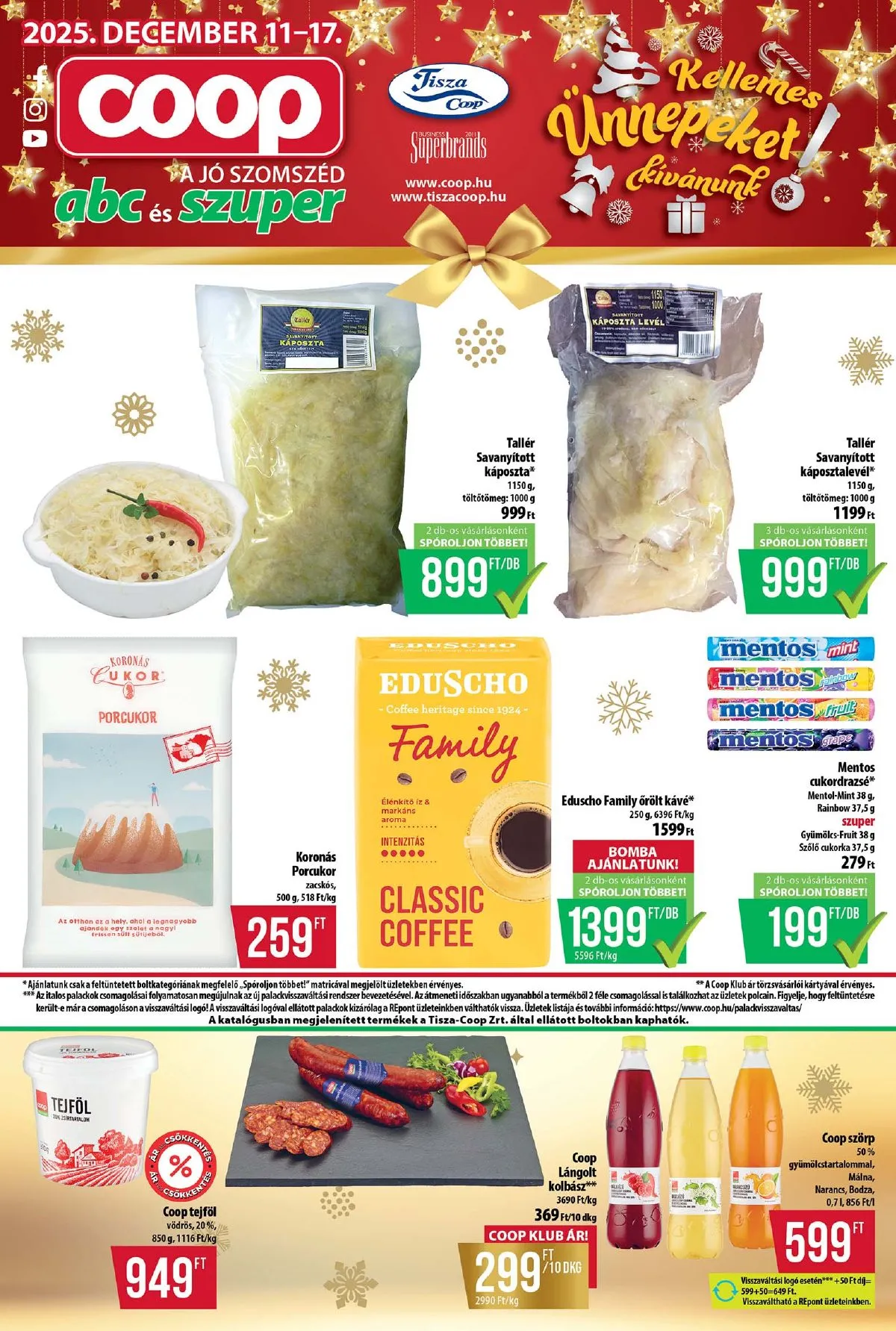 Coop akciós újság Tisza 12.11–12.17