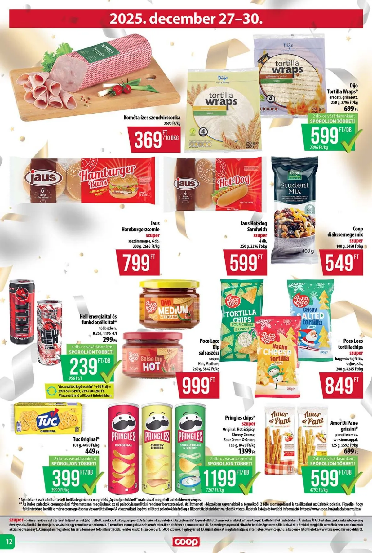 Coop akciós újság Tisza 12.18–12.23 – 12. oldal