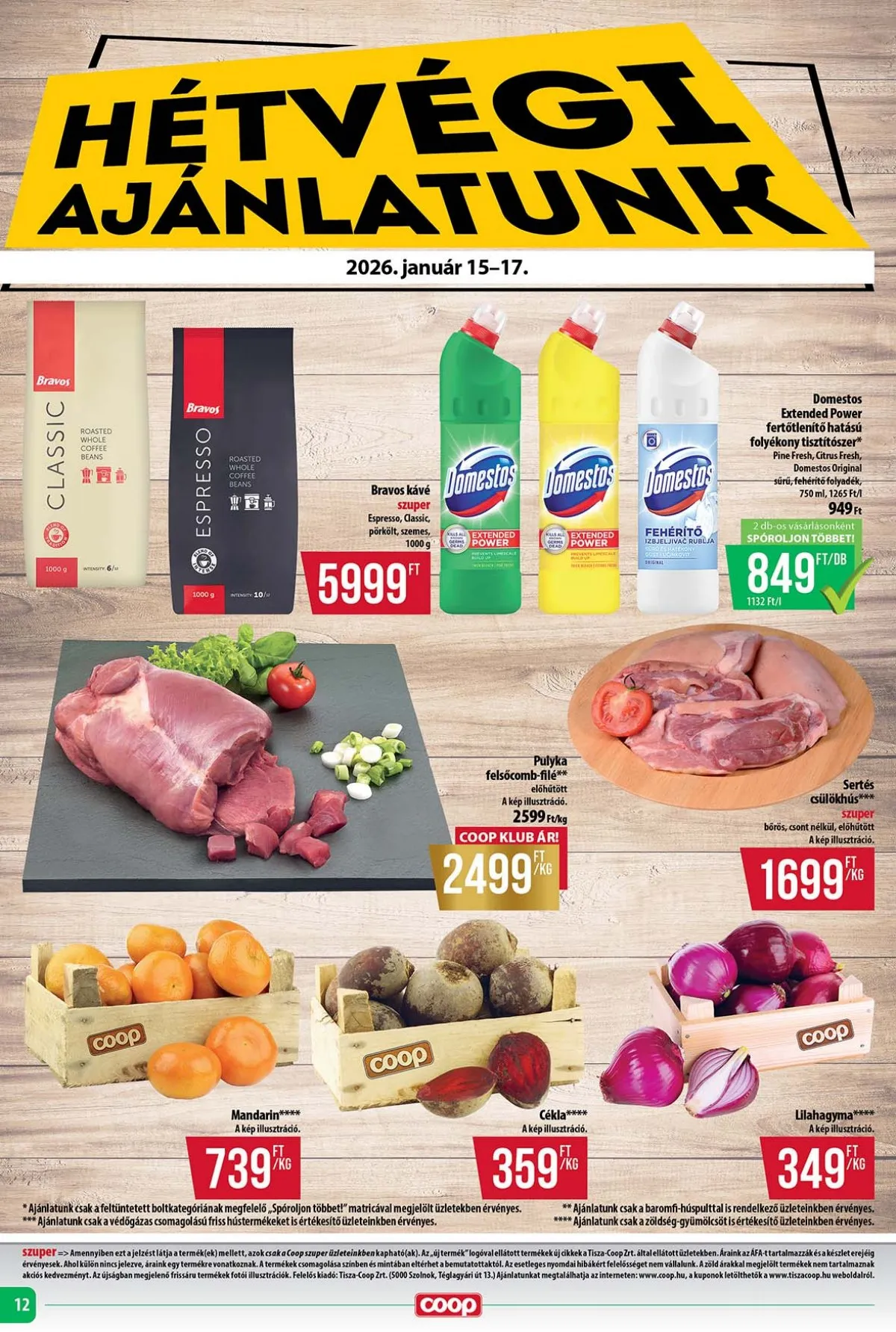Coop akciós újság Tisza 01.15–01.21 – 12. oldal