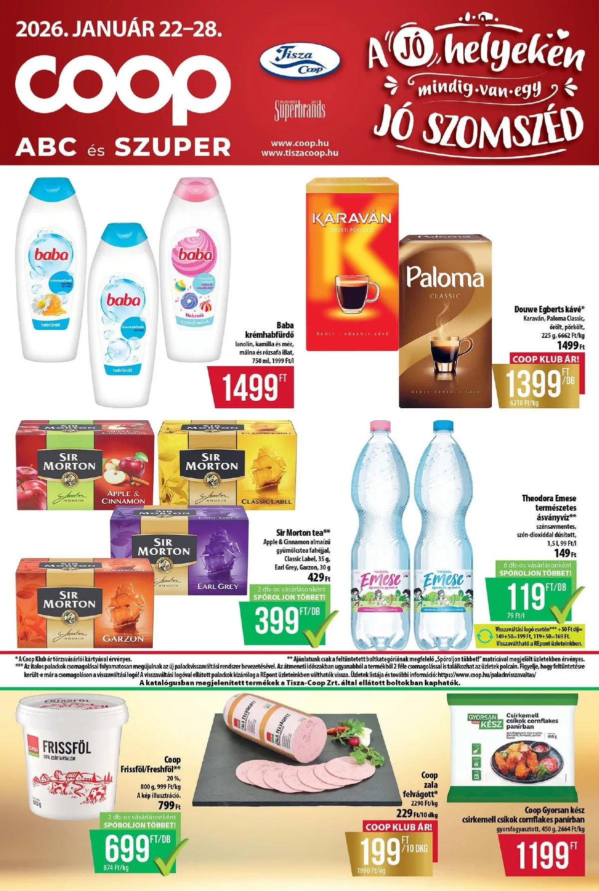 Coop akciós újság Tisza 01.22–01.28