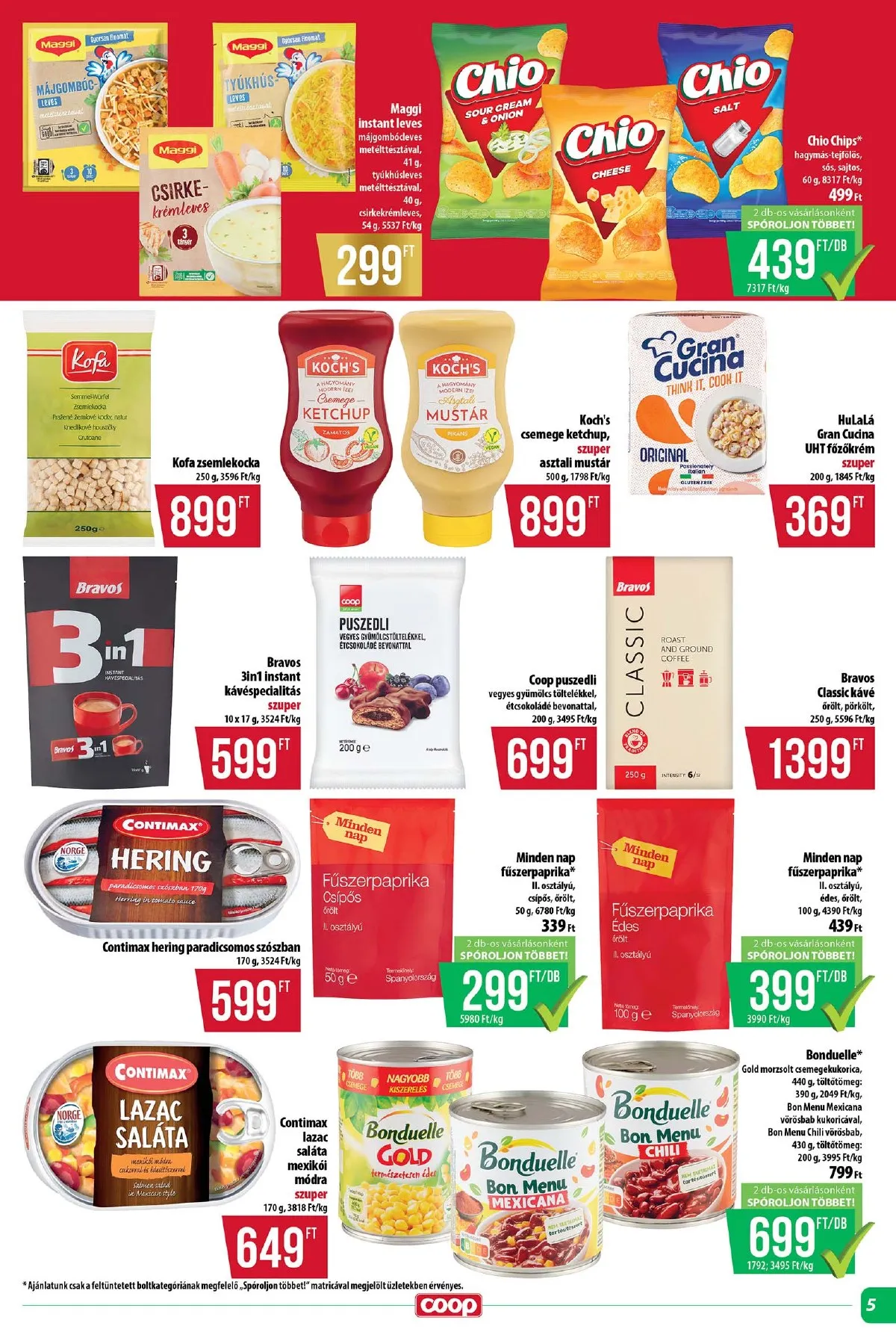 Coop akciós újság Tisza 01.22–01.28 – 5. oldal