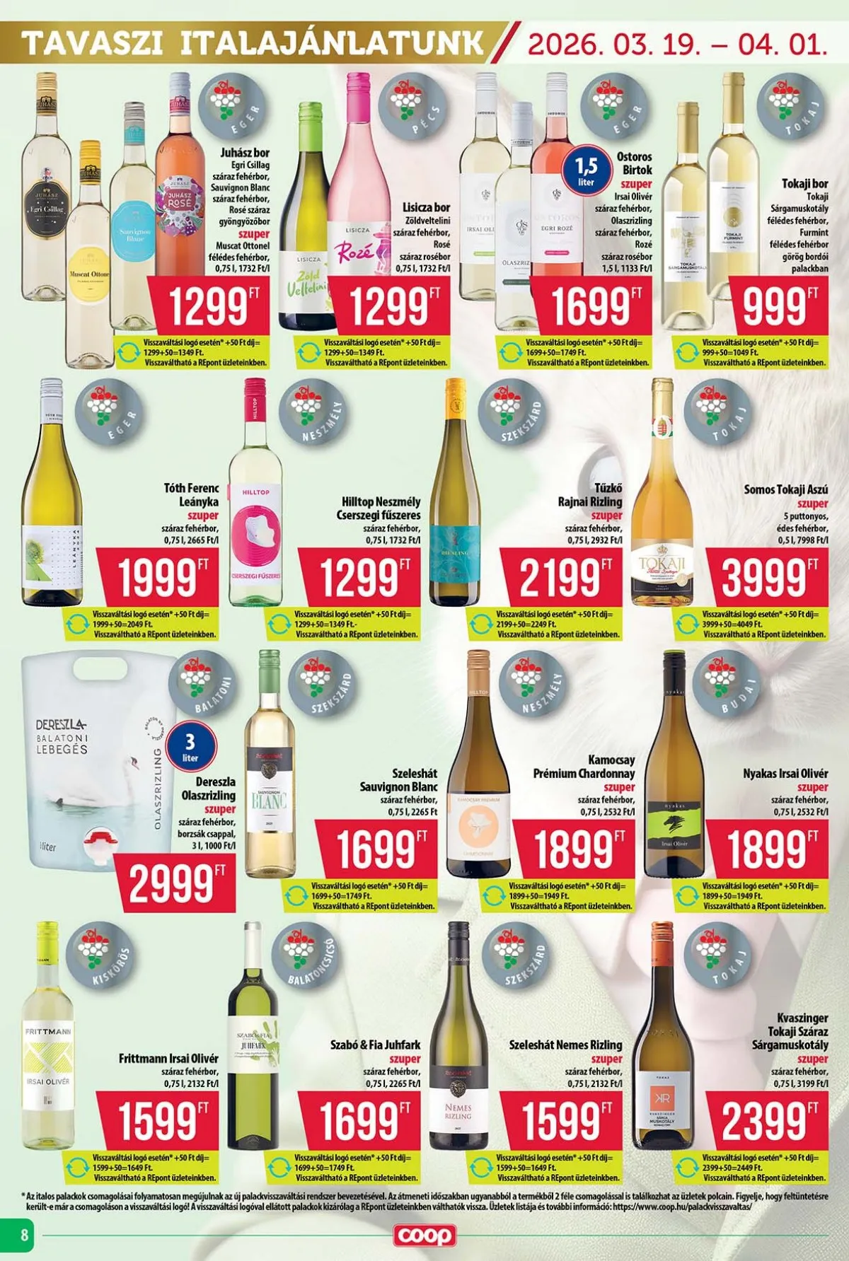 Coop akciós újság Tisza 03.19–03.25 – 8. oldal