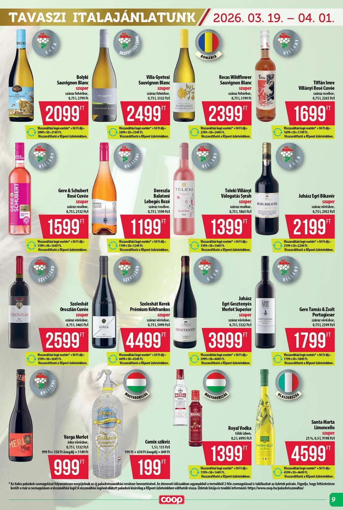 Coop akciós újság Tisza 03.19–03.25 – 9. oldal