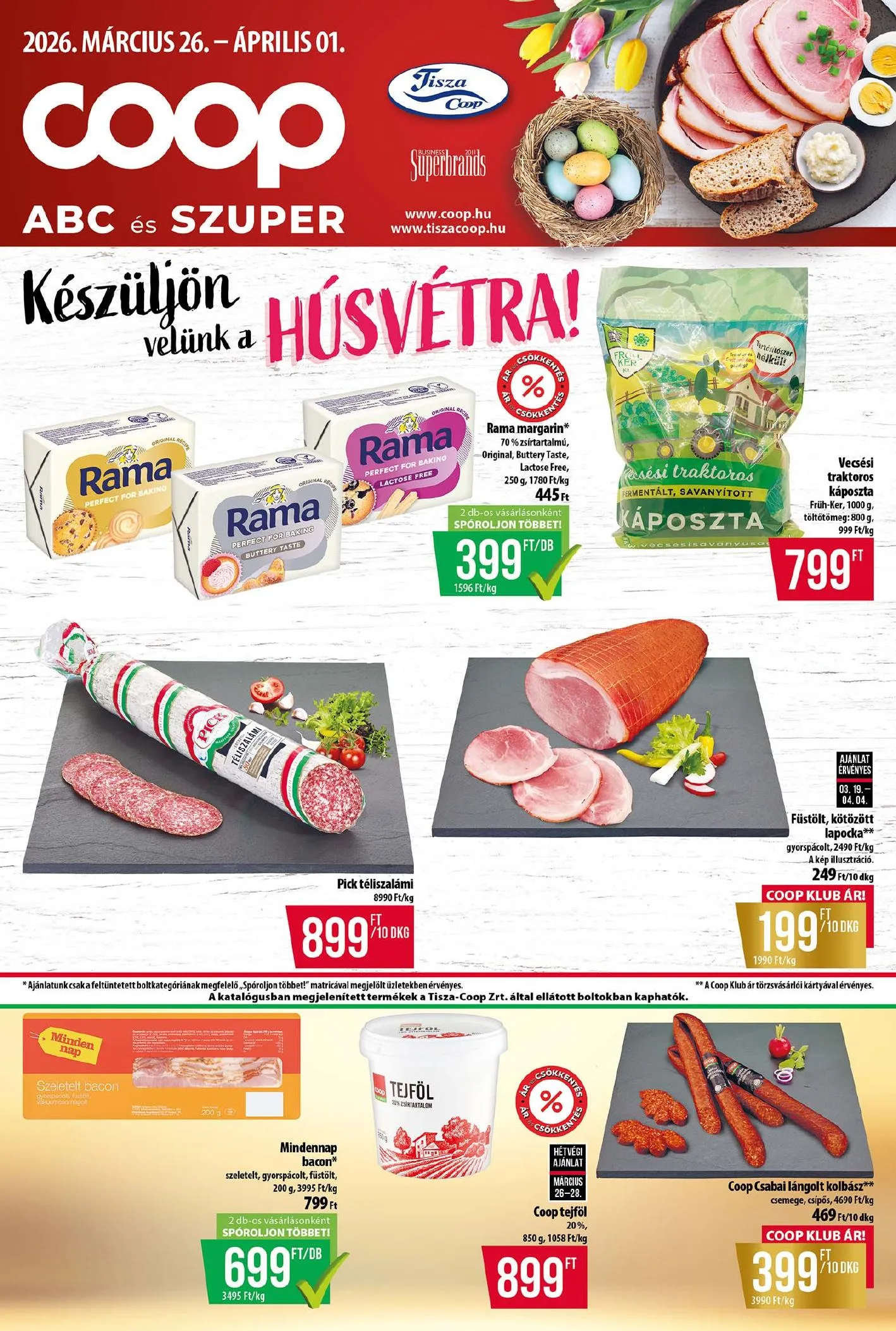 Coop akciós újság Tisza 03.26–04.01