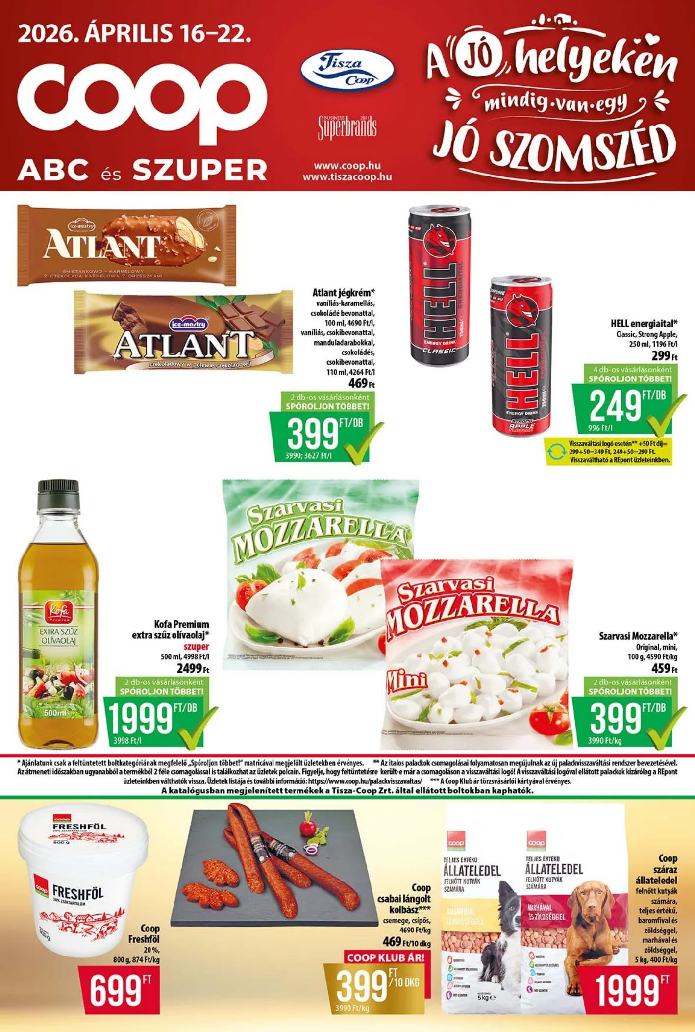 Coop akciós újság Tisza 04.16–04.22
