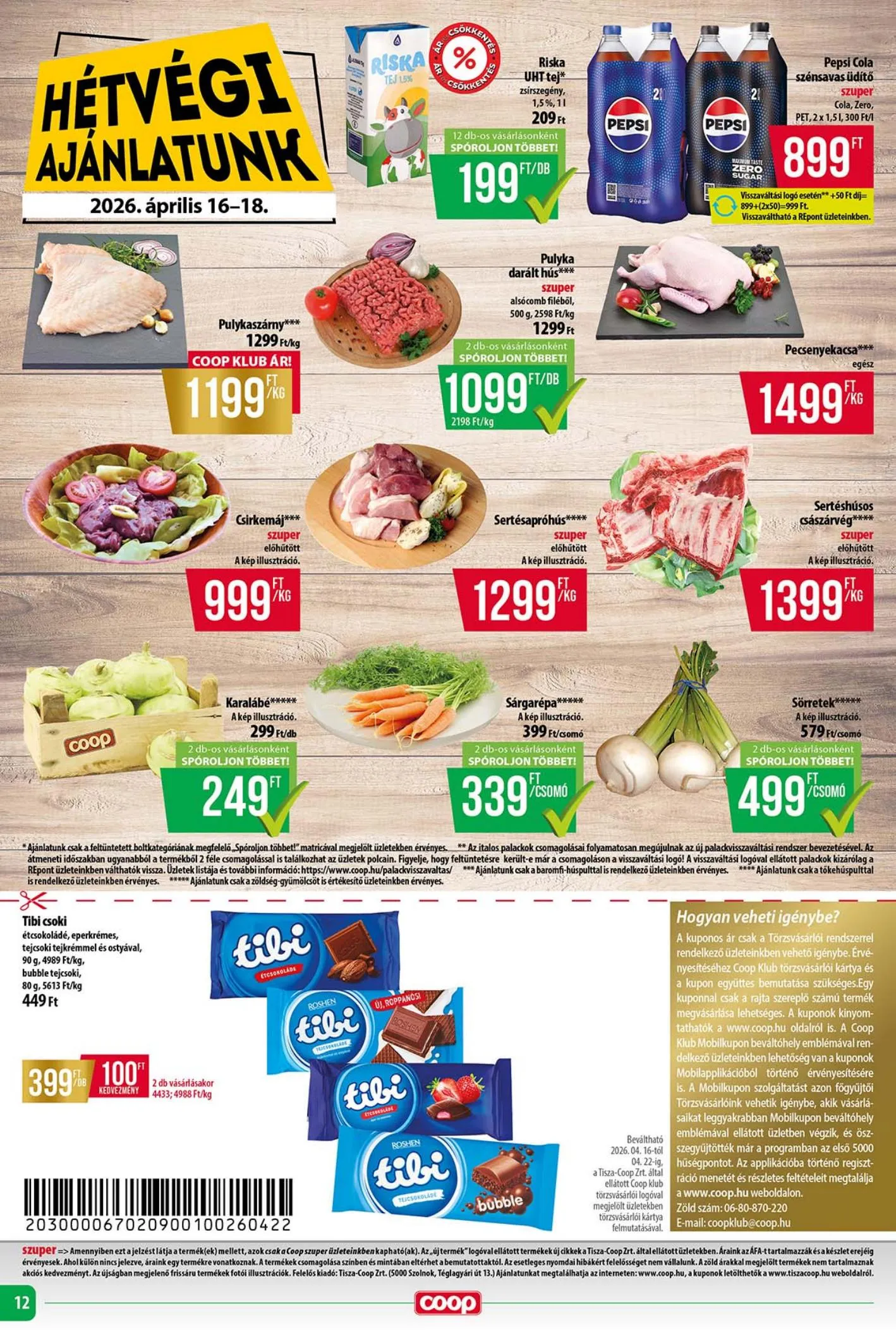 Coop akciós újság Tisza 04.16–04.22 – 12. oldal