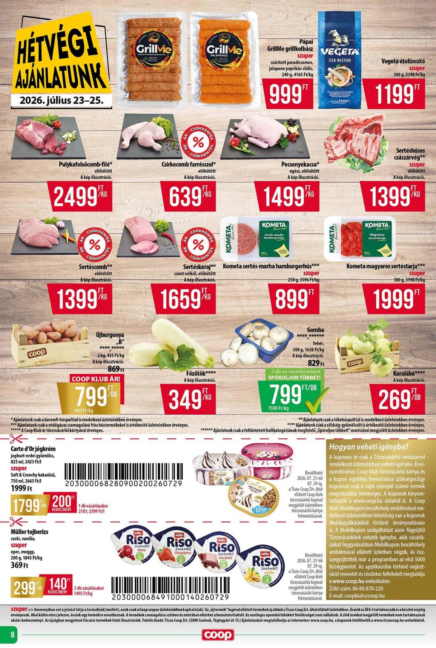 Coop akciós újság Tisza 07.23–07.29 – 8. oldal