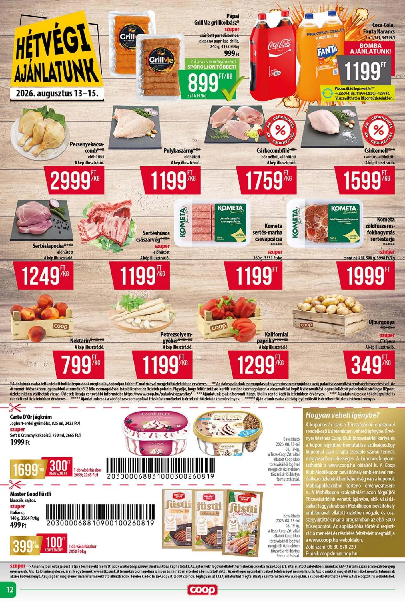 Coop akciós újság Tisza 08.13–08.19 – 12. oldal