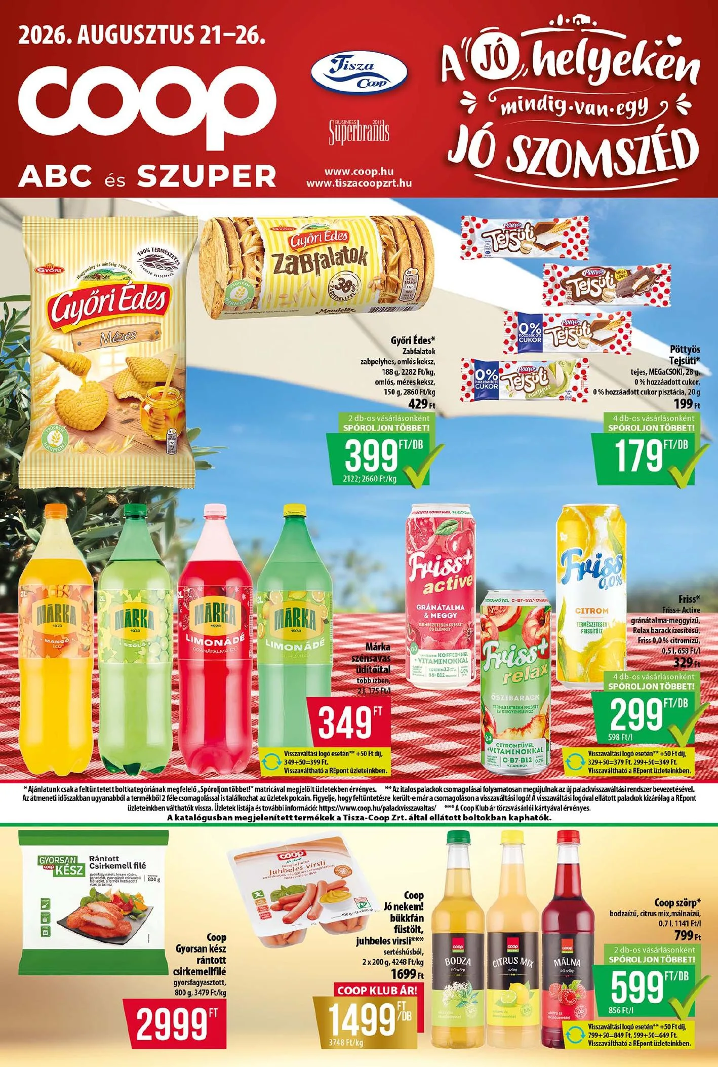 Coop akciós újság Tisza 08.21–08.26