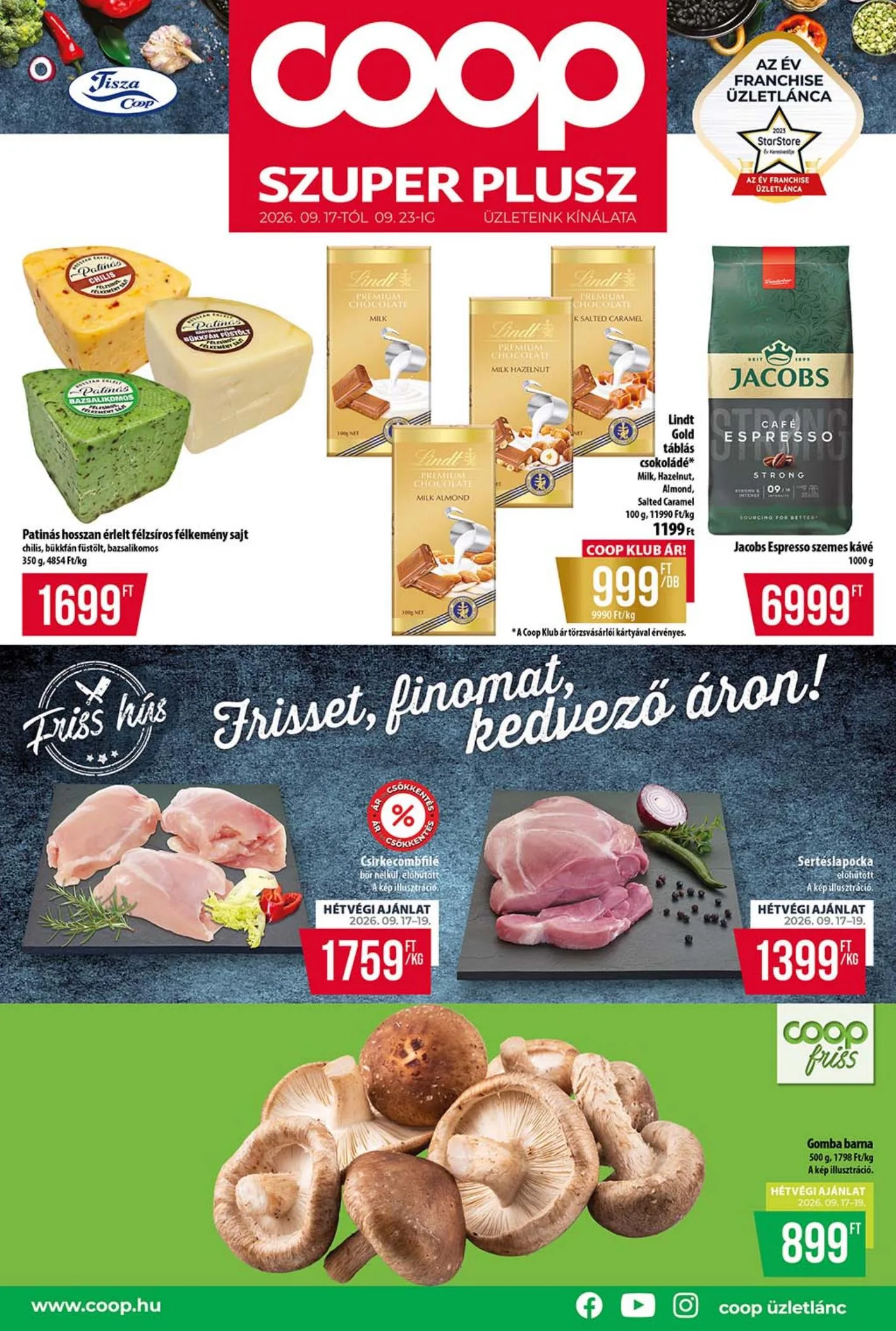 Coop akciós újság Tisza 09.17–09.23