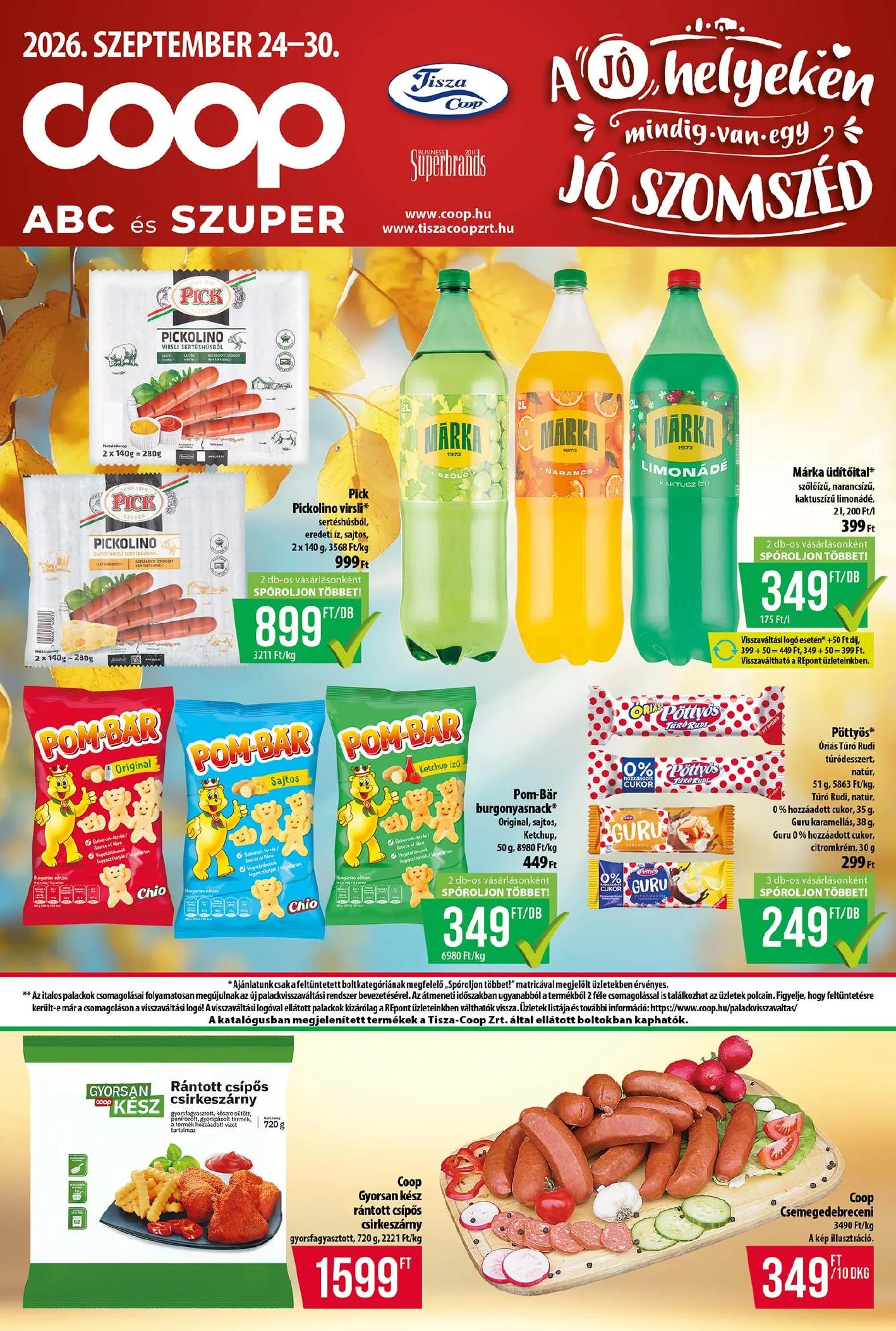 Coop akciós újság Tisza 09.24–09.30