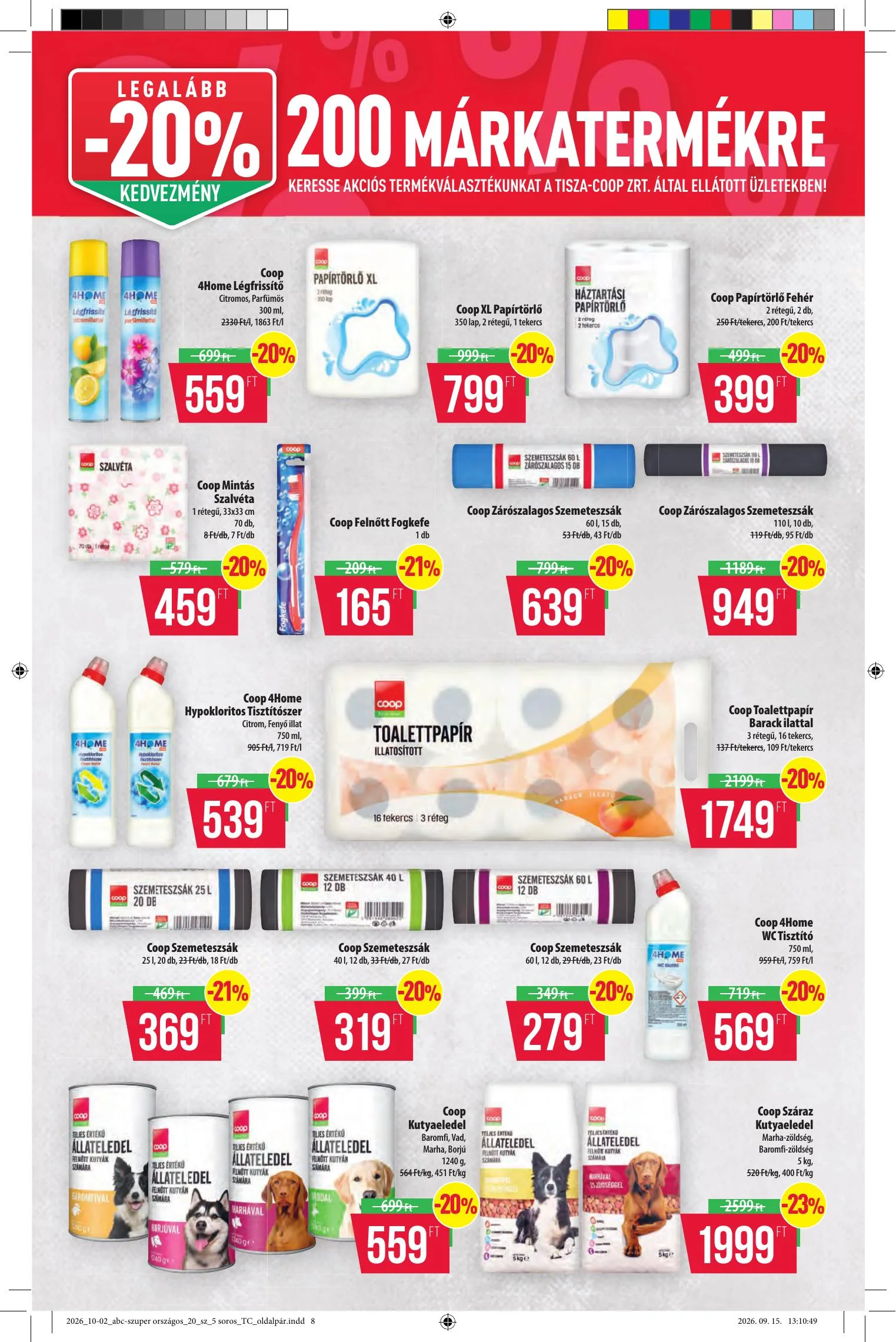 Coop akciós újság Tisza 10.08–10.14 – 15. oldal