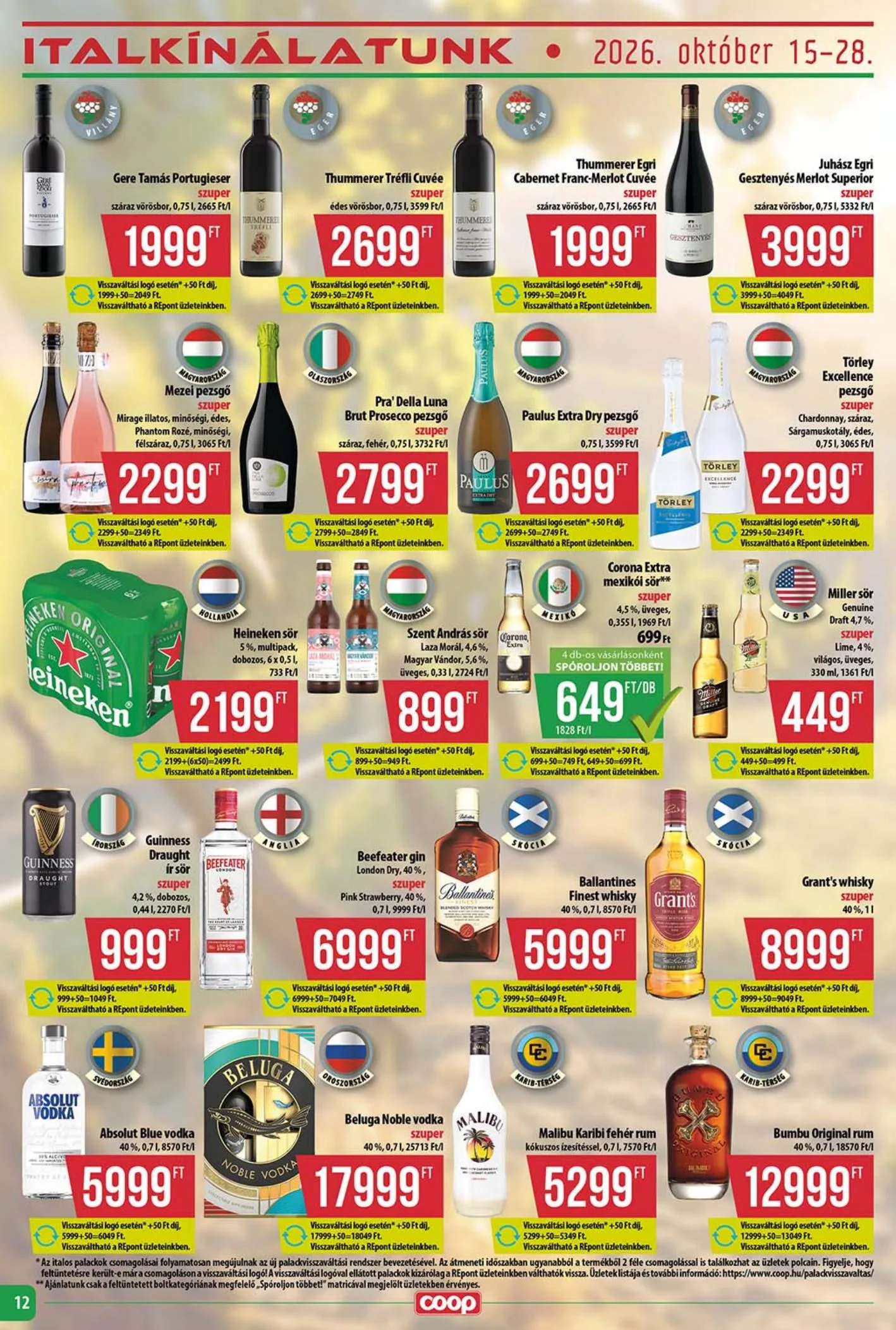 Coop akciós újság Tisza 10.15–10.21 – 12. oldal