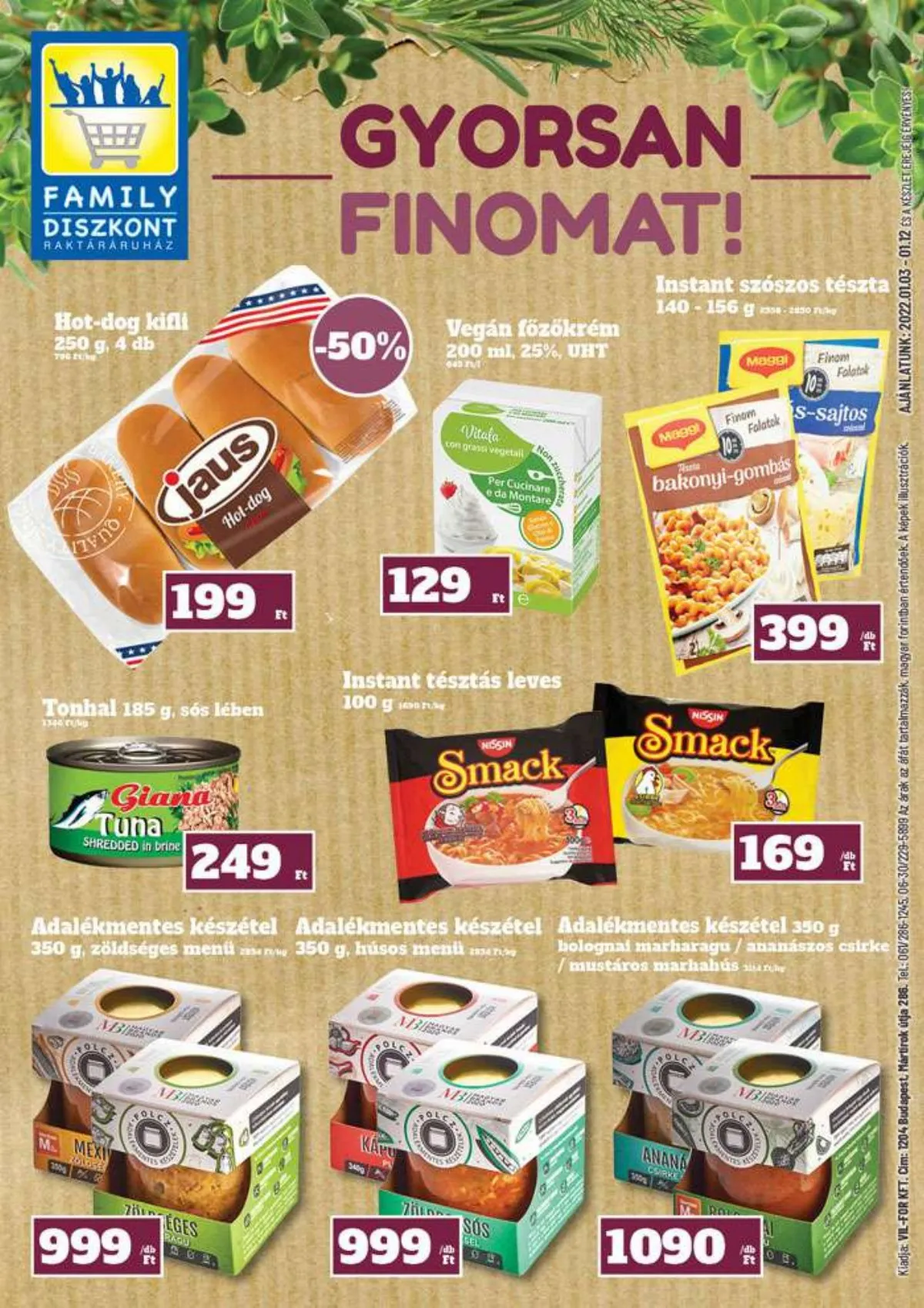 Family akciós újság Diszkont 01.03–01.03