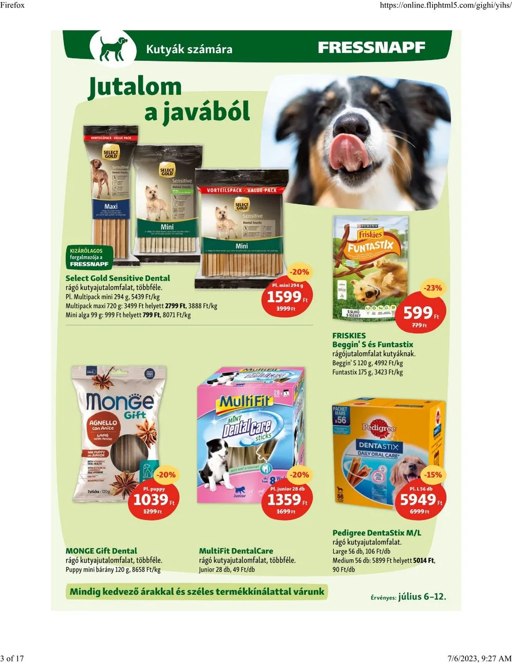 Fressnapf akciós újság 07.06–07.12 – 3. oldal